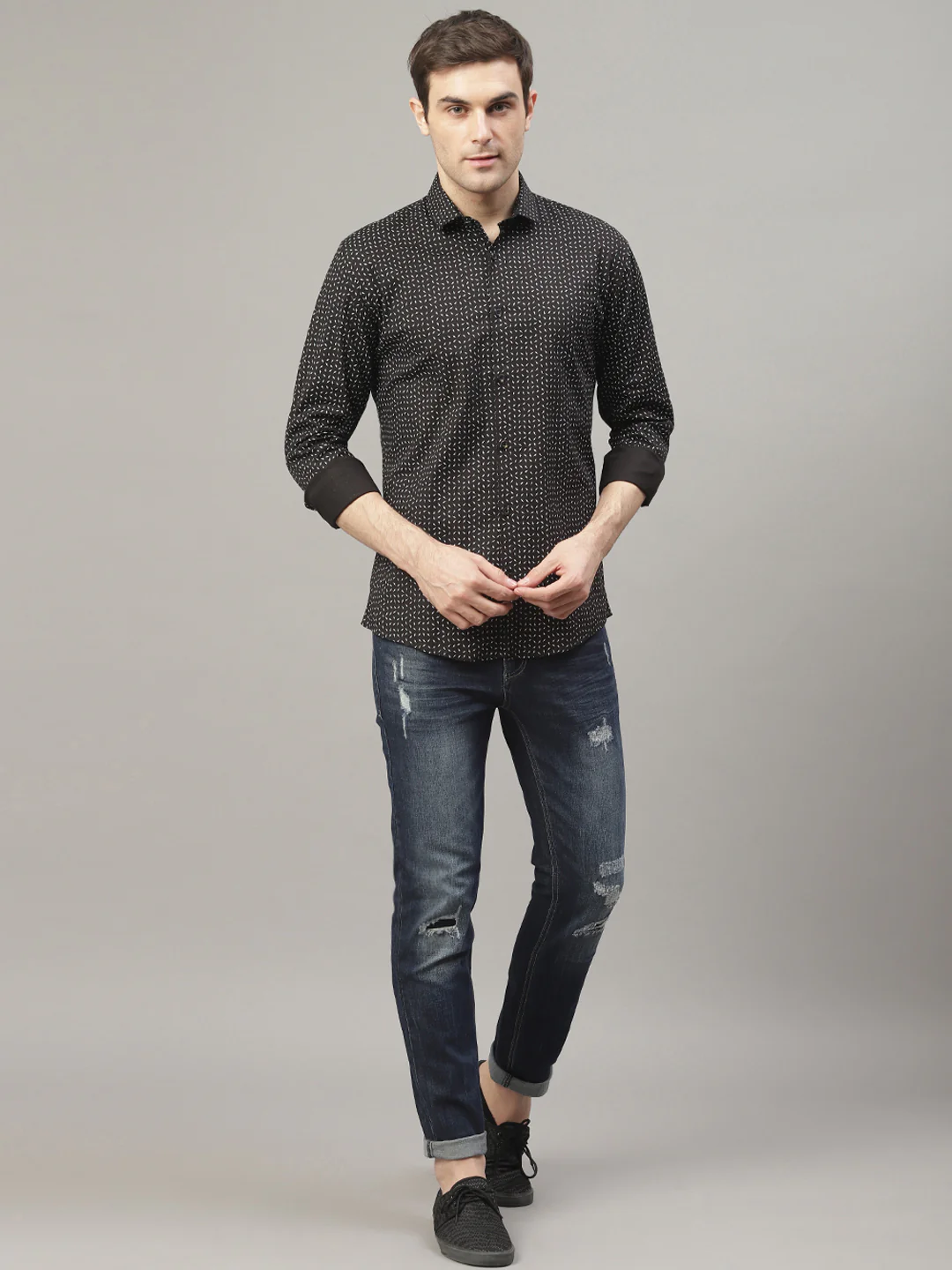 Lindbergh Black Fashion Printed Slim Fit Shirt - Image 5