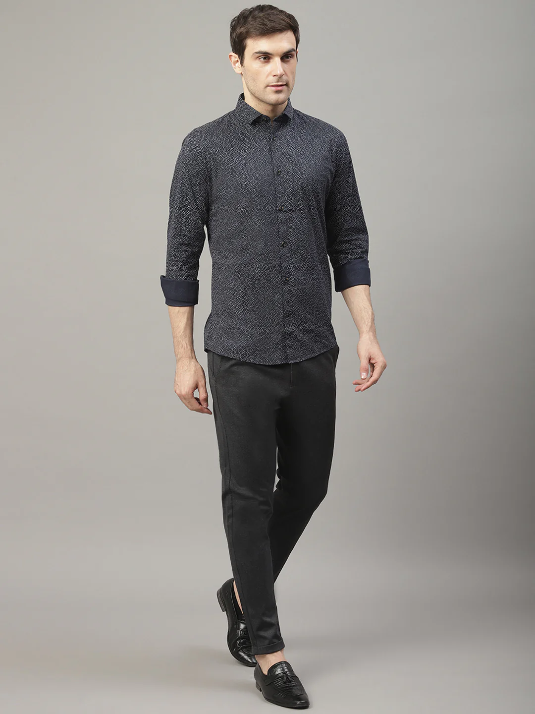 Lindbergh Men Blue Printed Collar Shirt - Image 5
