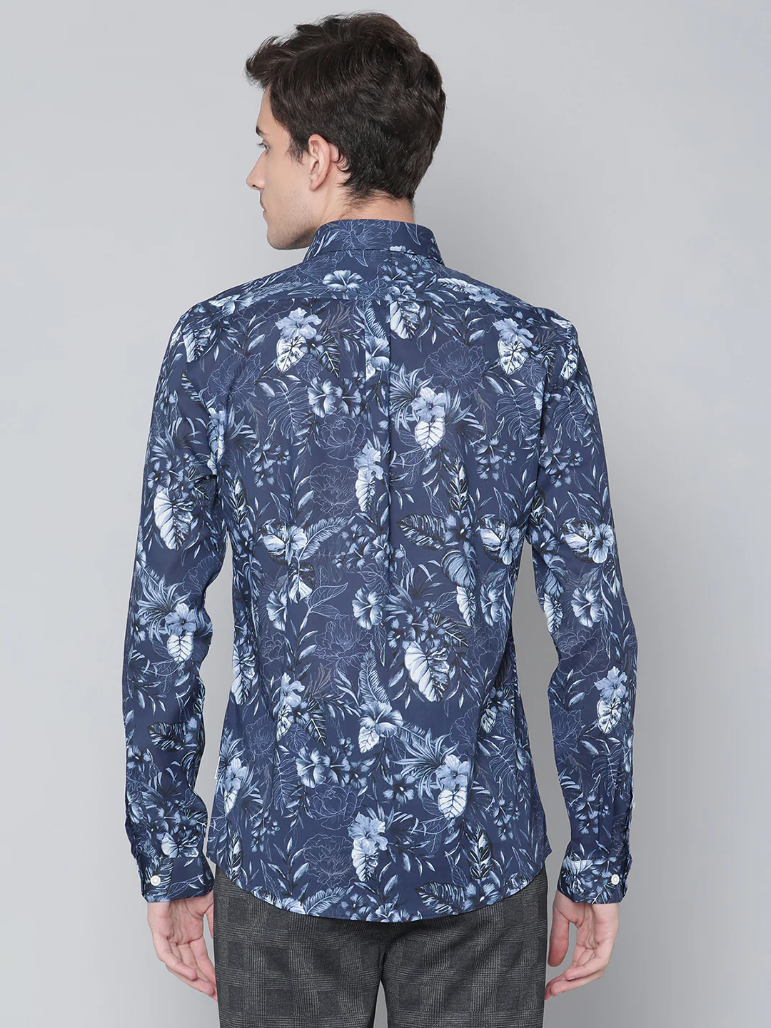 Lindbergh Dark Blue Fashion Floral Print Slim Fit Shirt - Image 2