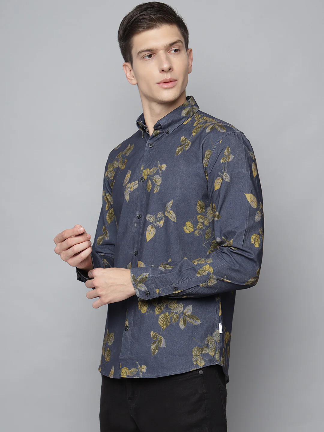 Lindbergh Men Blue Printed Button-Down Collar Shirt - Image 2