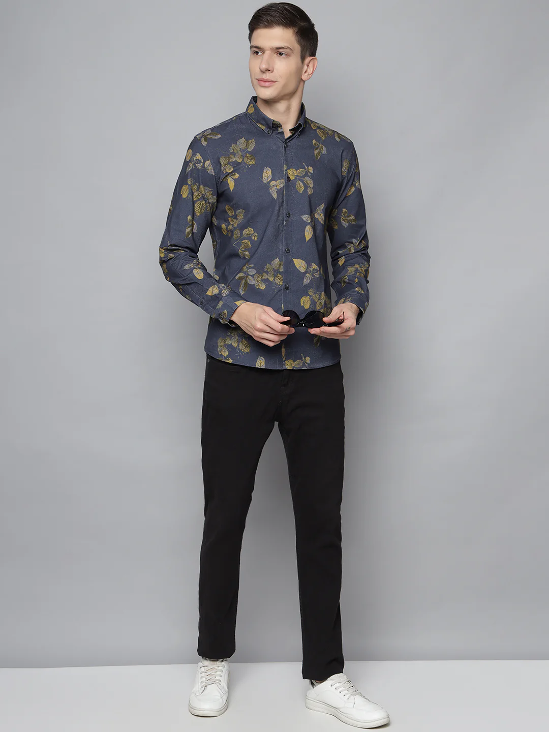 Lindbergh Men Blue Printed Button-Down Collar Shirt - Image 5