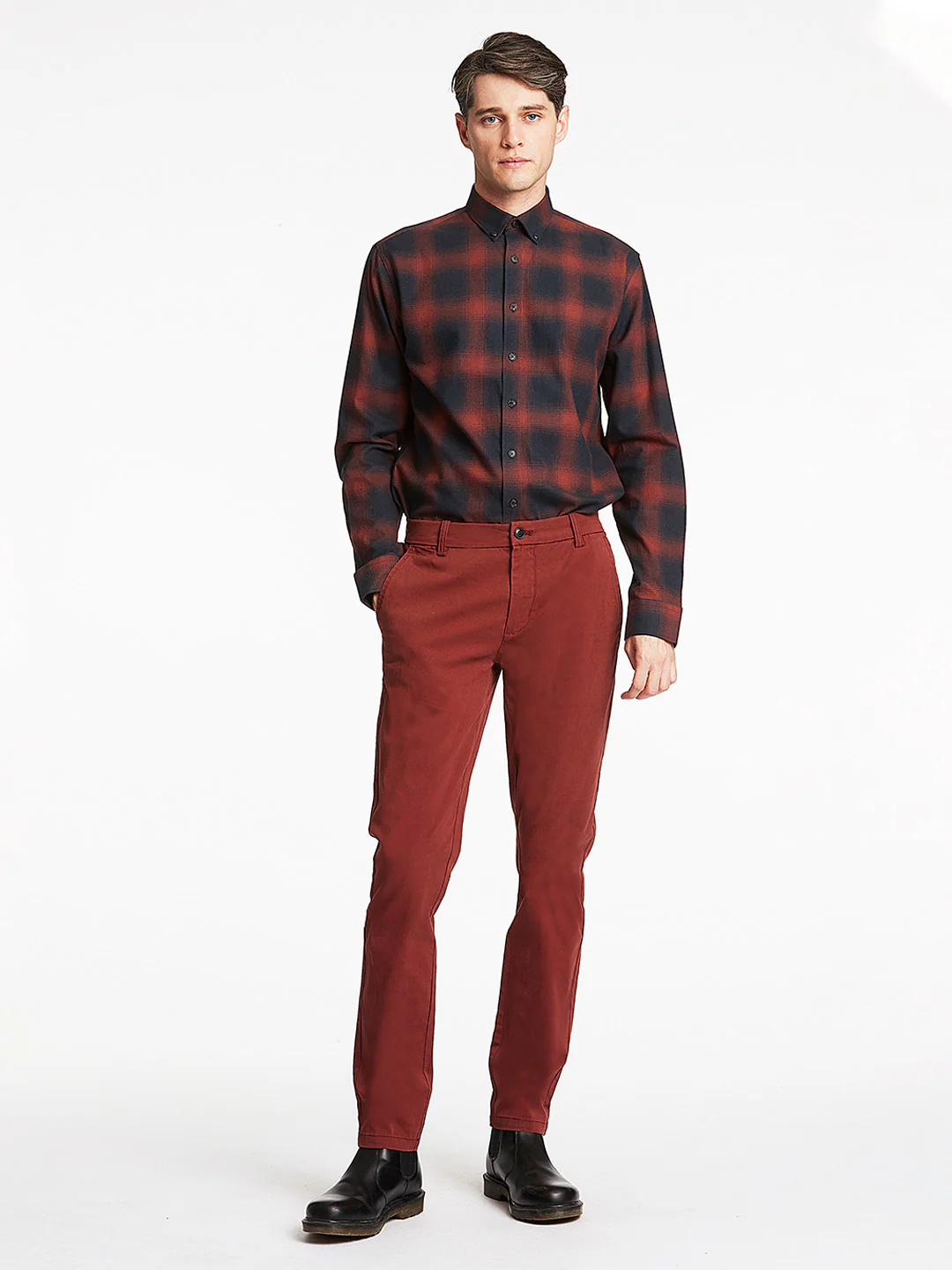 Lindbergh Red Checked Relaxed Fit Shirt - Image 3