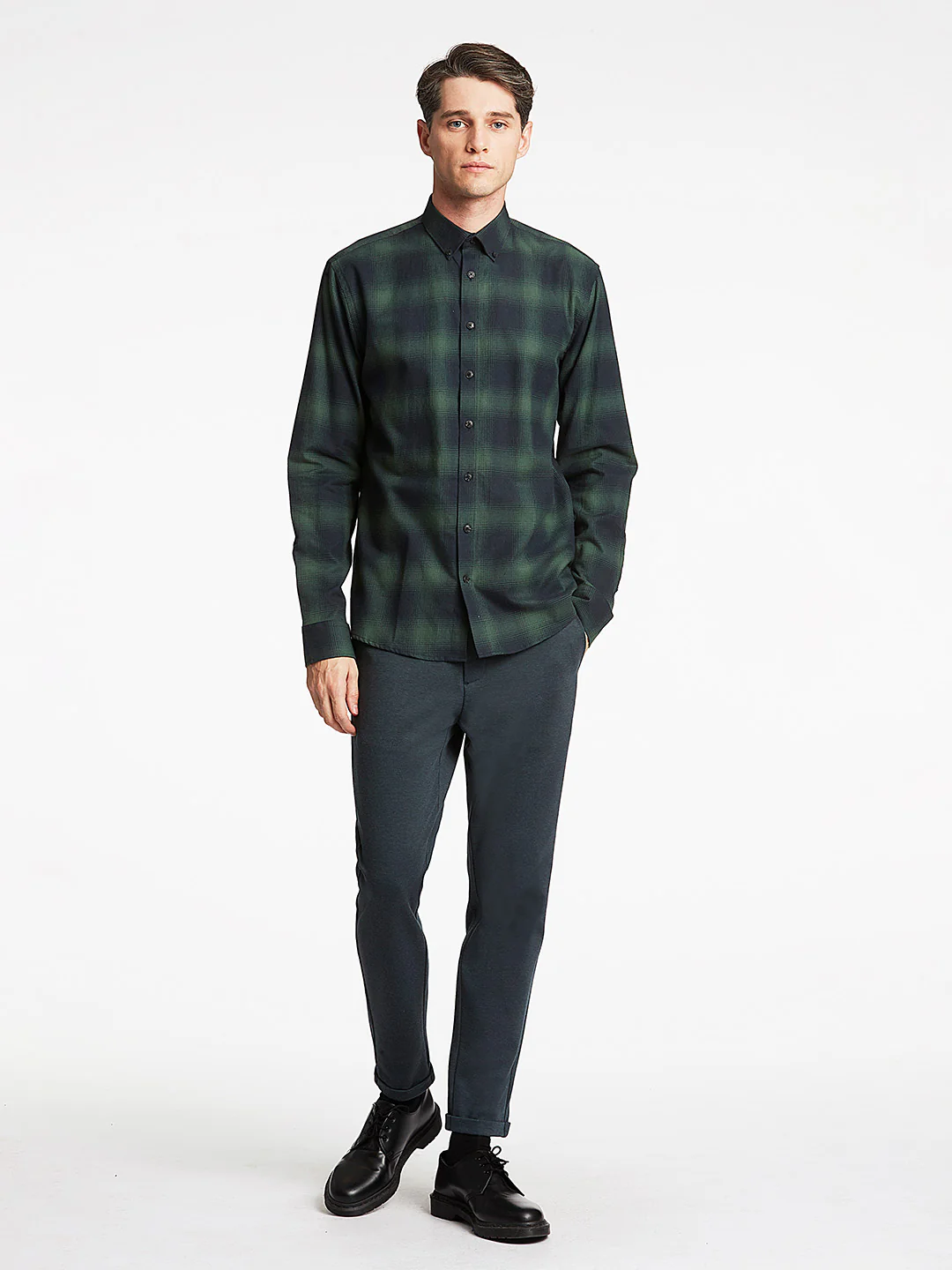 Lindbergh Green Checked Relaxed Fit Shirt - Image 3