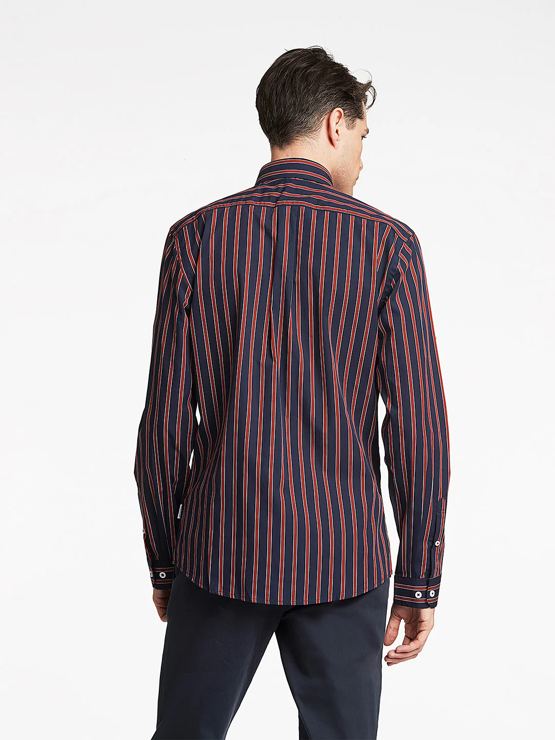Lindbergh Navy Blue Striped Slim Fit Shirt - Image 2