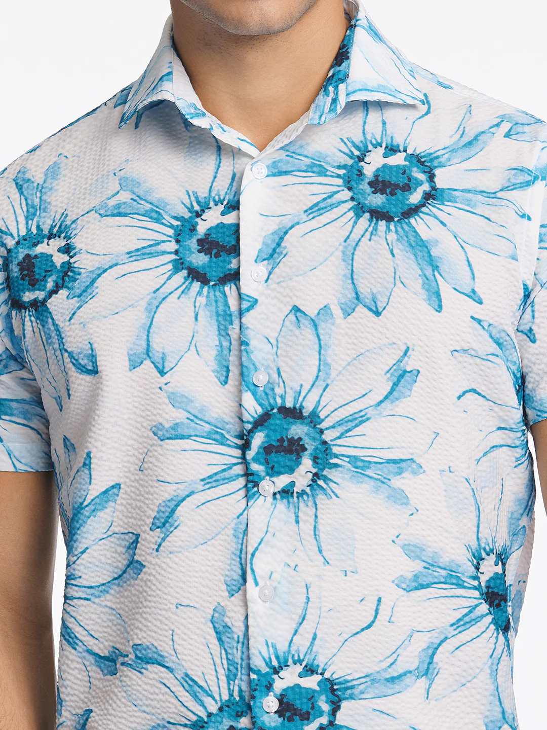 Lindbergh Men Blue Printed Collar Shirt - Image 3