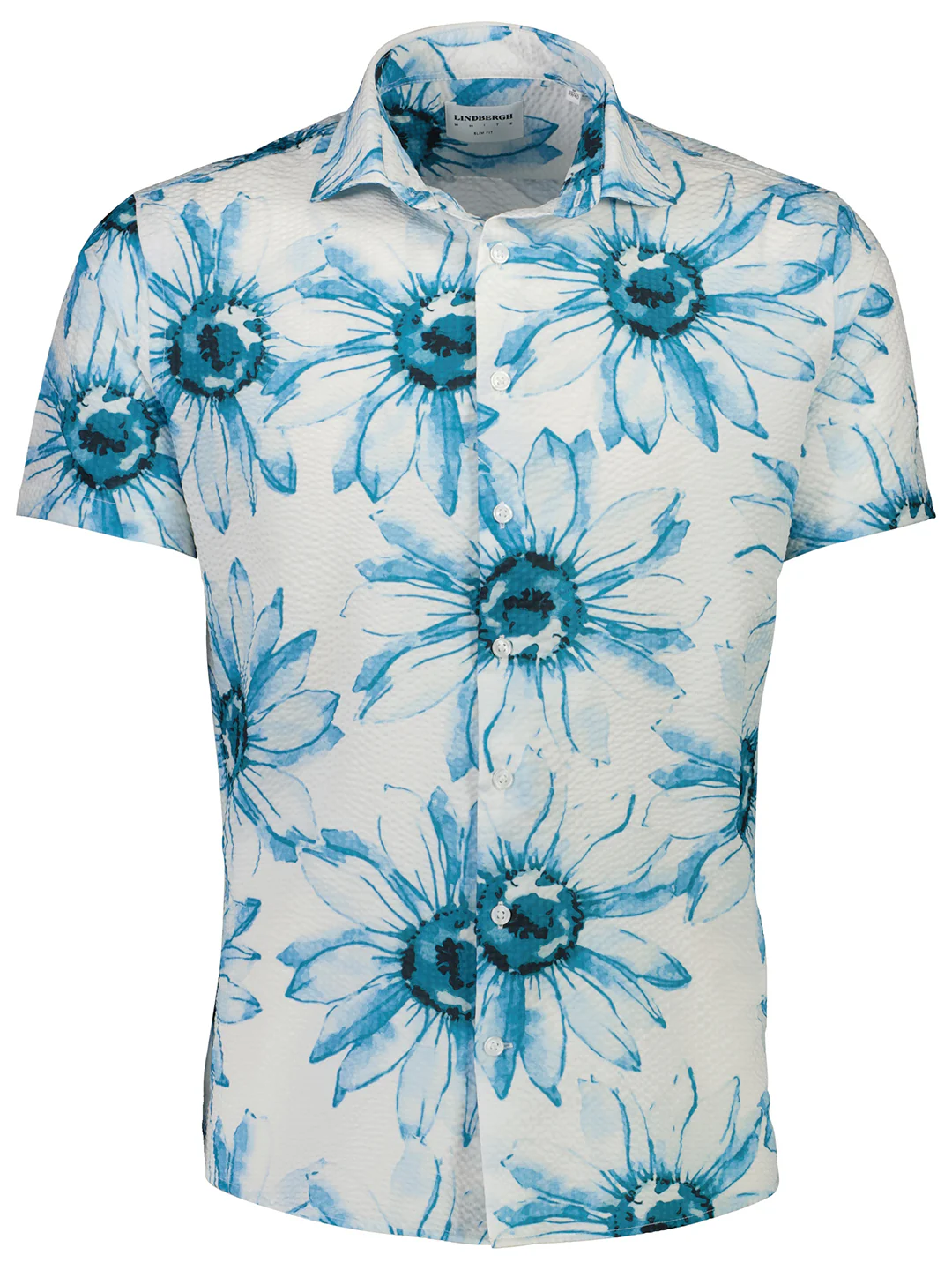 Lindbergh Men Blue Printed Collar Shirt - Image 5