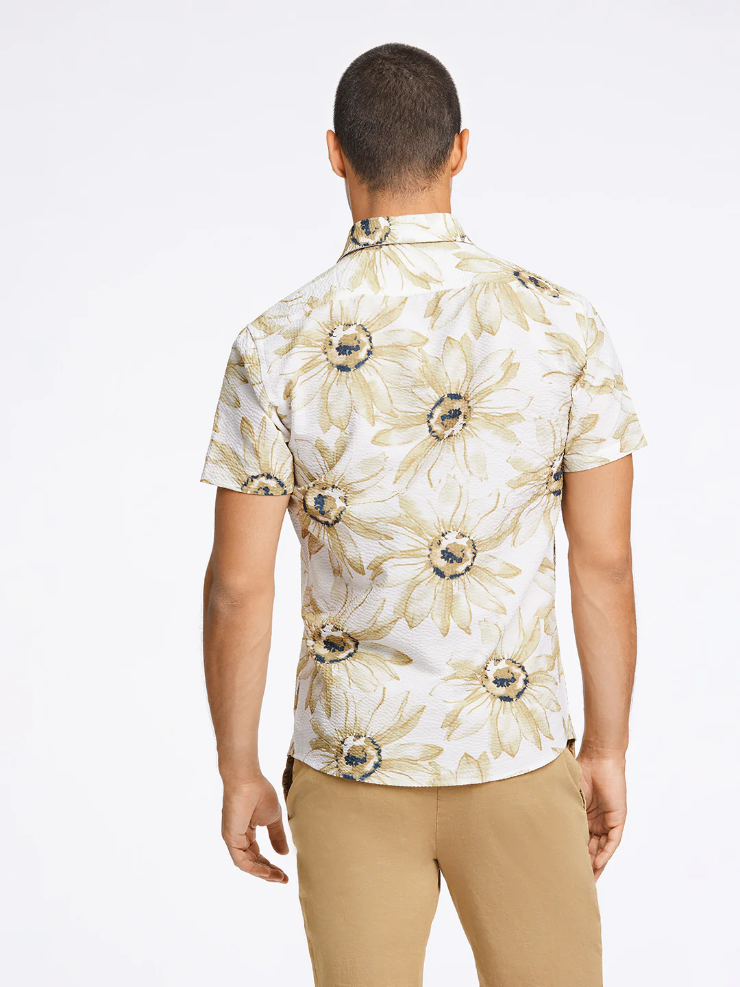 Lindbergh Men Sand Collar Printed Shirt - Image 4