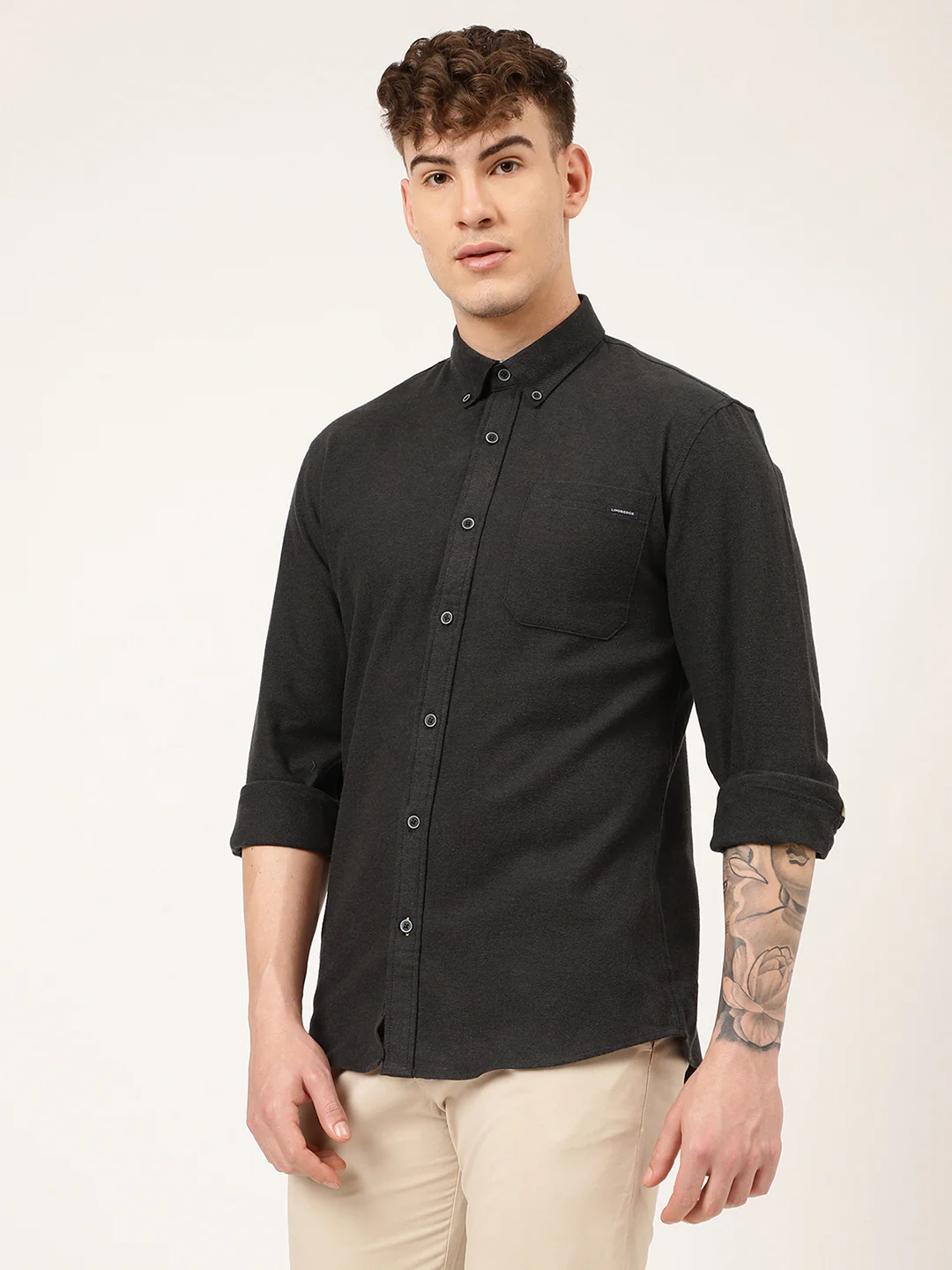 Lindbergh Men Black Solid Collar Shirt - Image 2