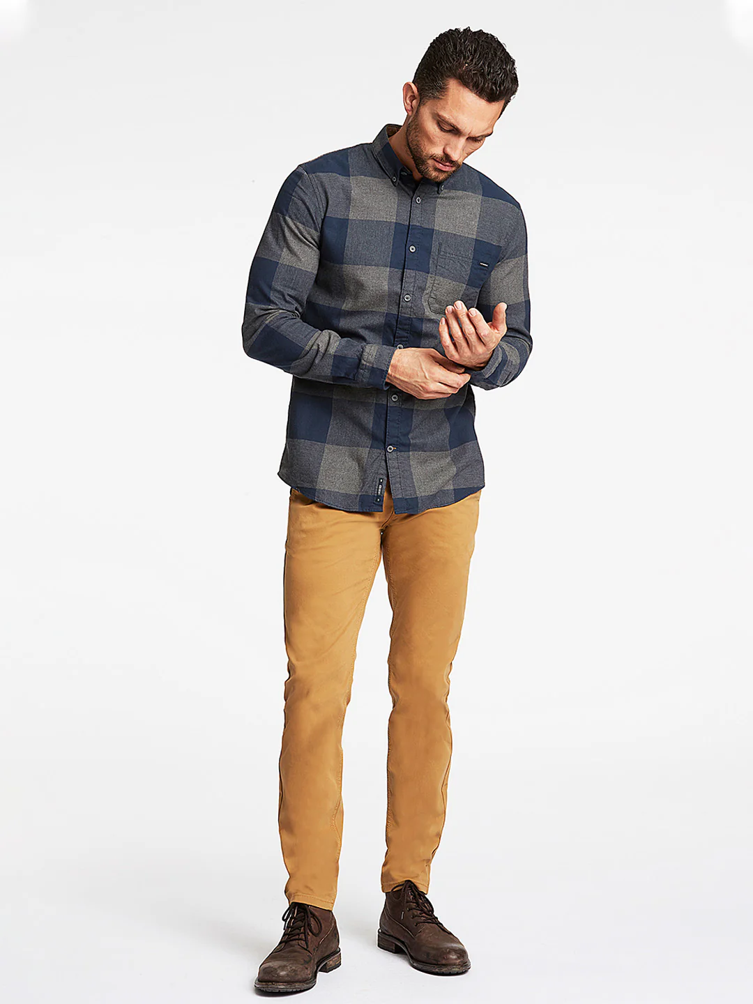Lindbergh Blue Checked Relaxed Fit Shirt - Image 3