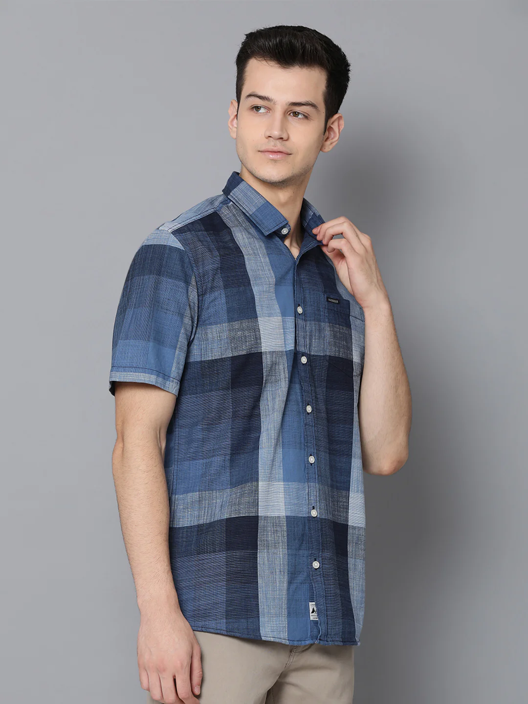Lindbergh Men Blue Solid Collar Shirt - Image 3