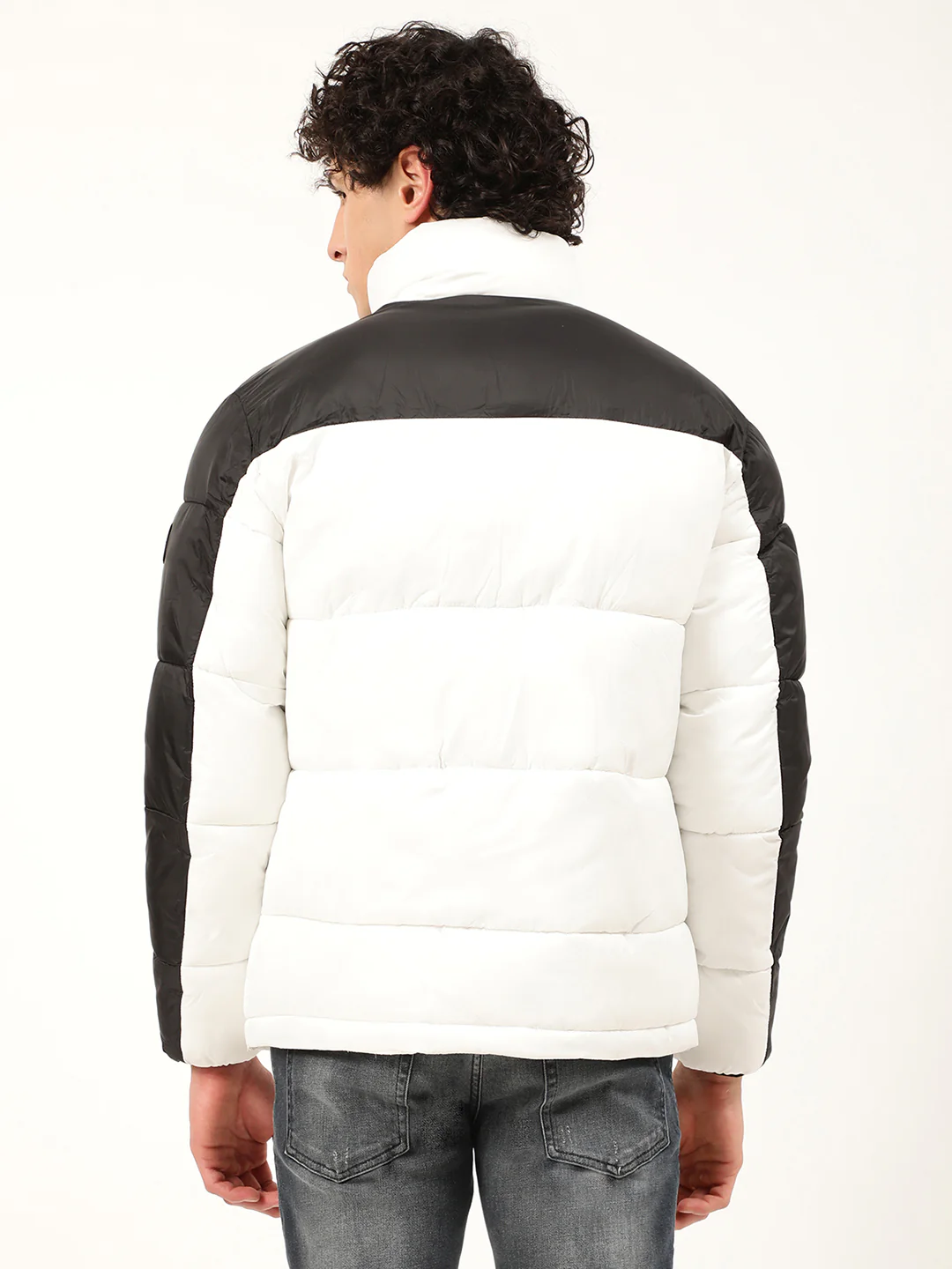 Lindbergh Men White Solid Turtle Neck Jacket - Image 2