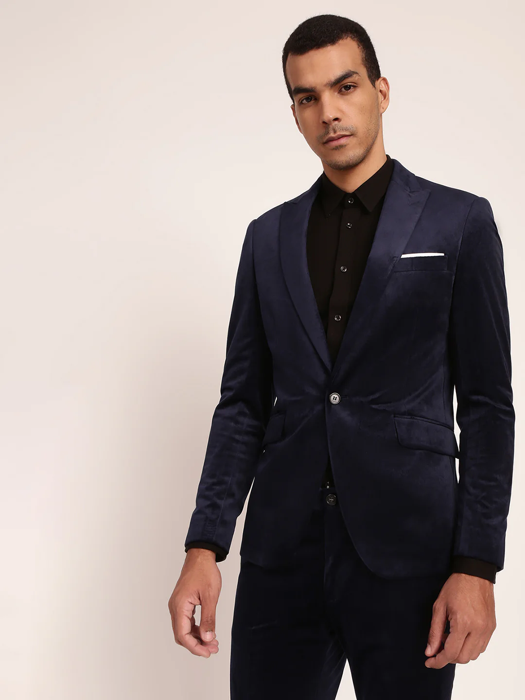 Lindbergh Men Blue Solid Collar Blazer - Image 3