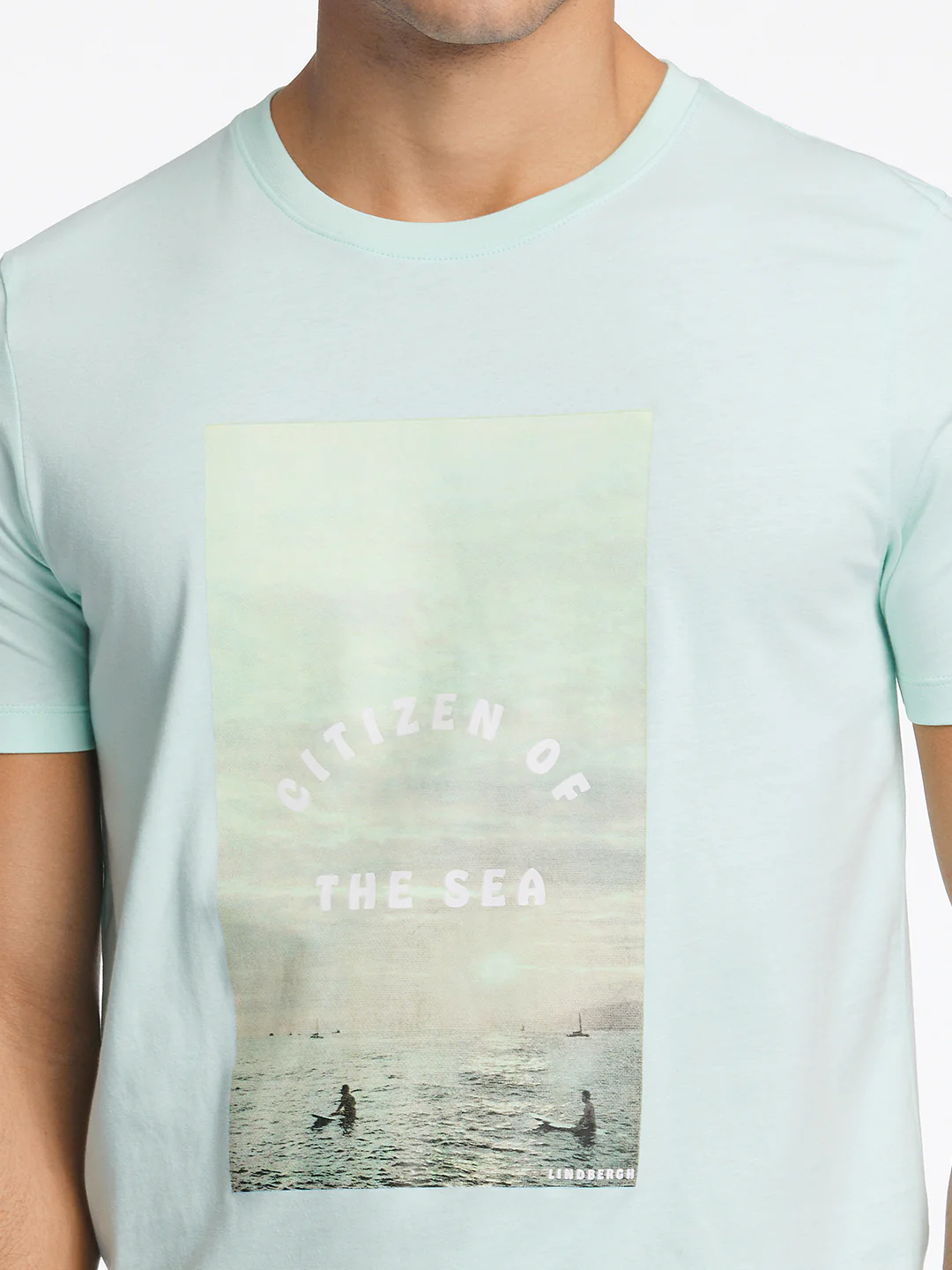 Lindbergh Men Green Printed Round Neck TShirt - Image 3