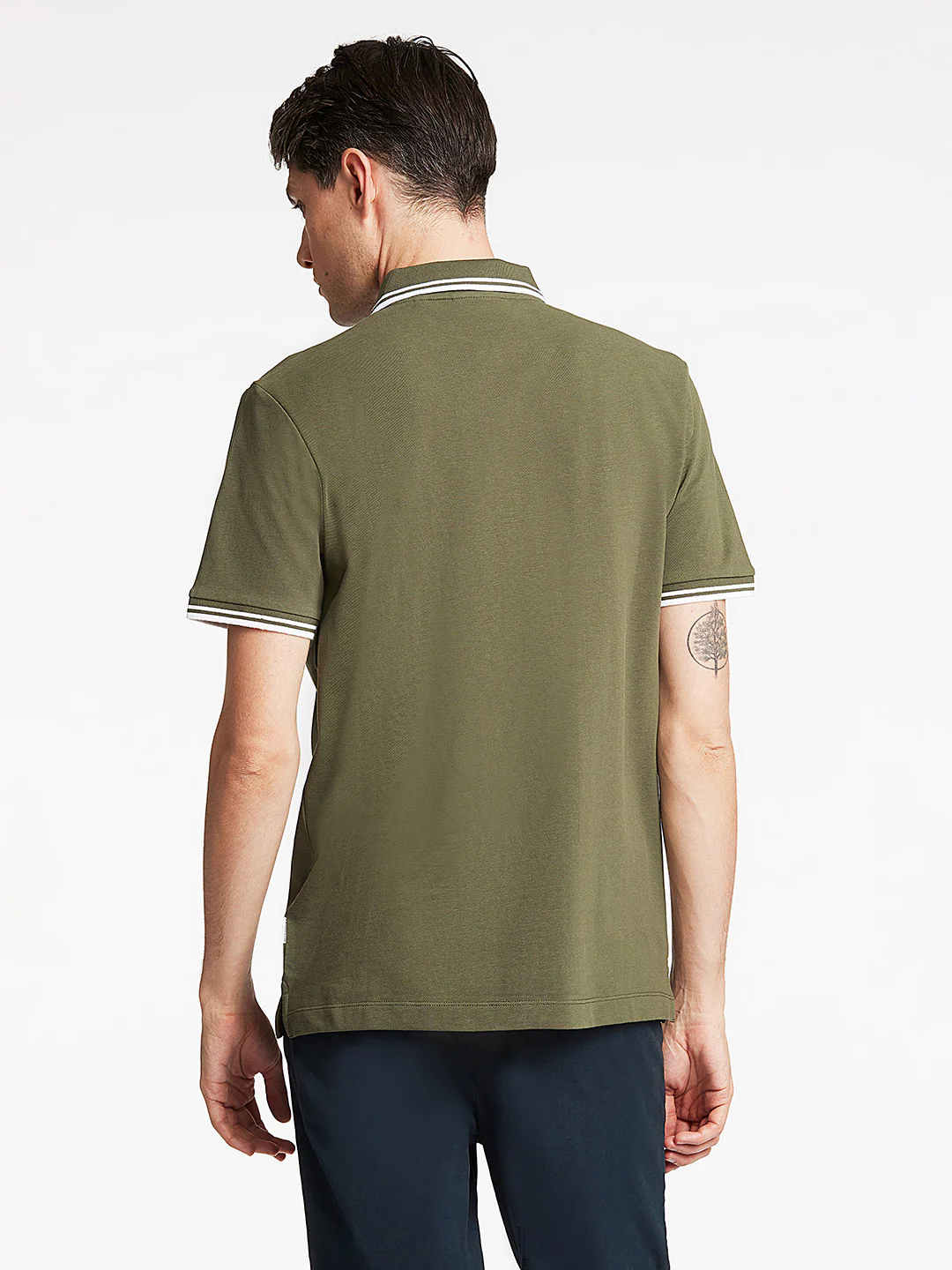 Lindbergh Men Green Solid Polo TShirt - Image 2