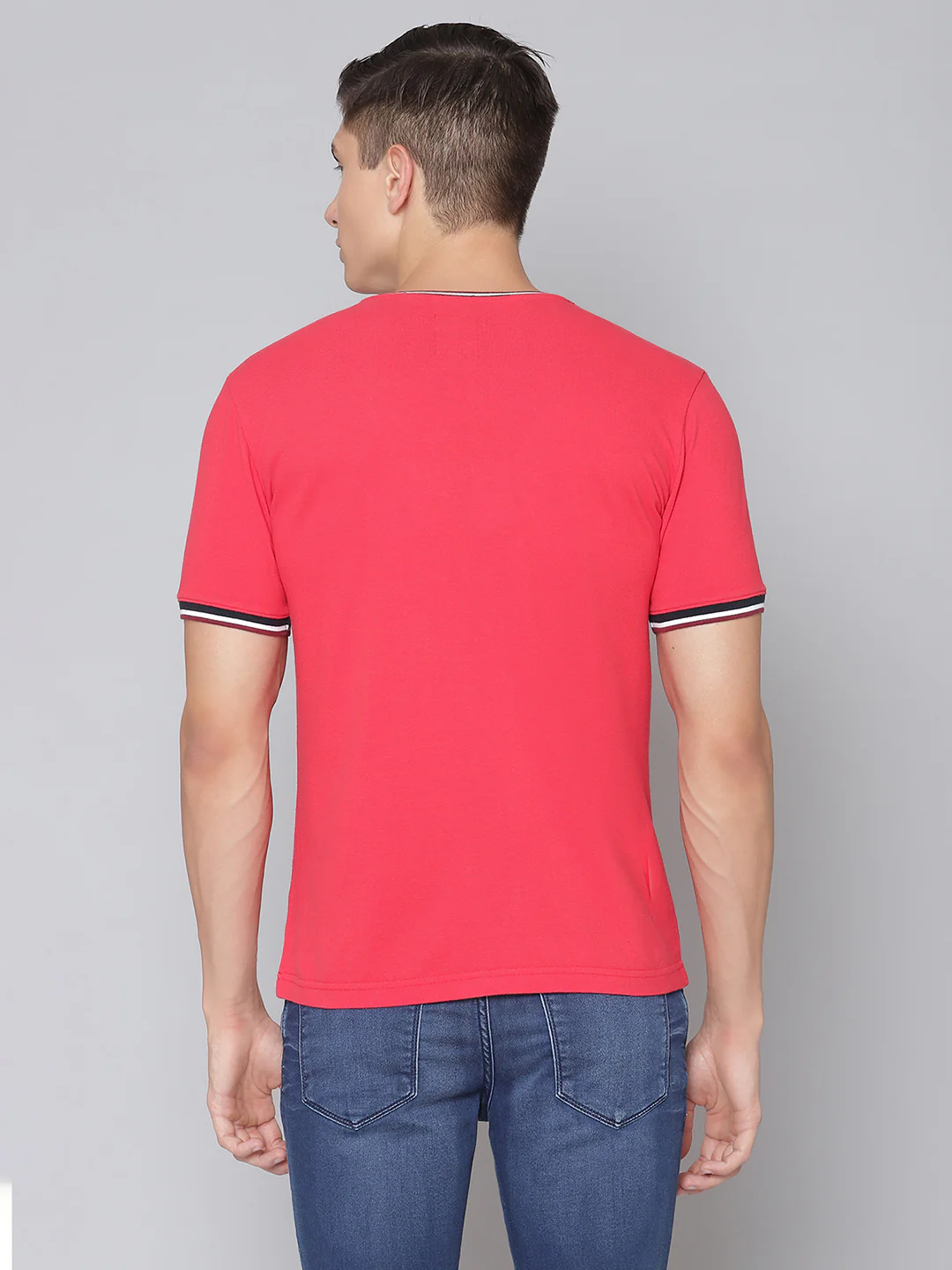 Lindbergh Men Red Solid Polo TShirt - Image 2