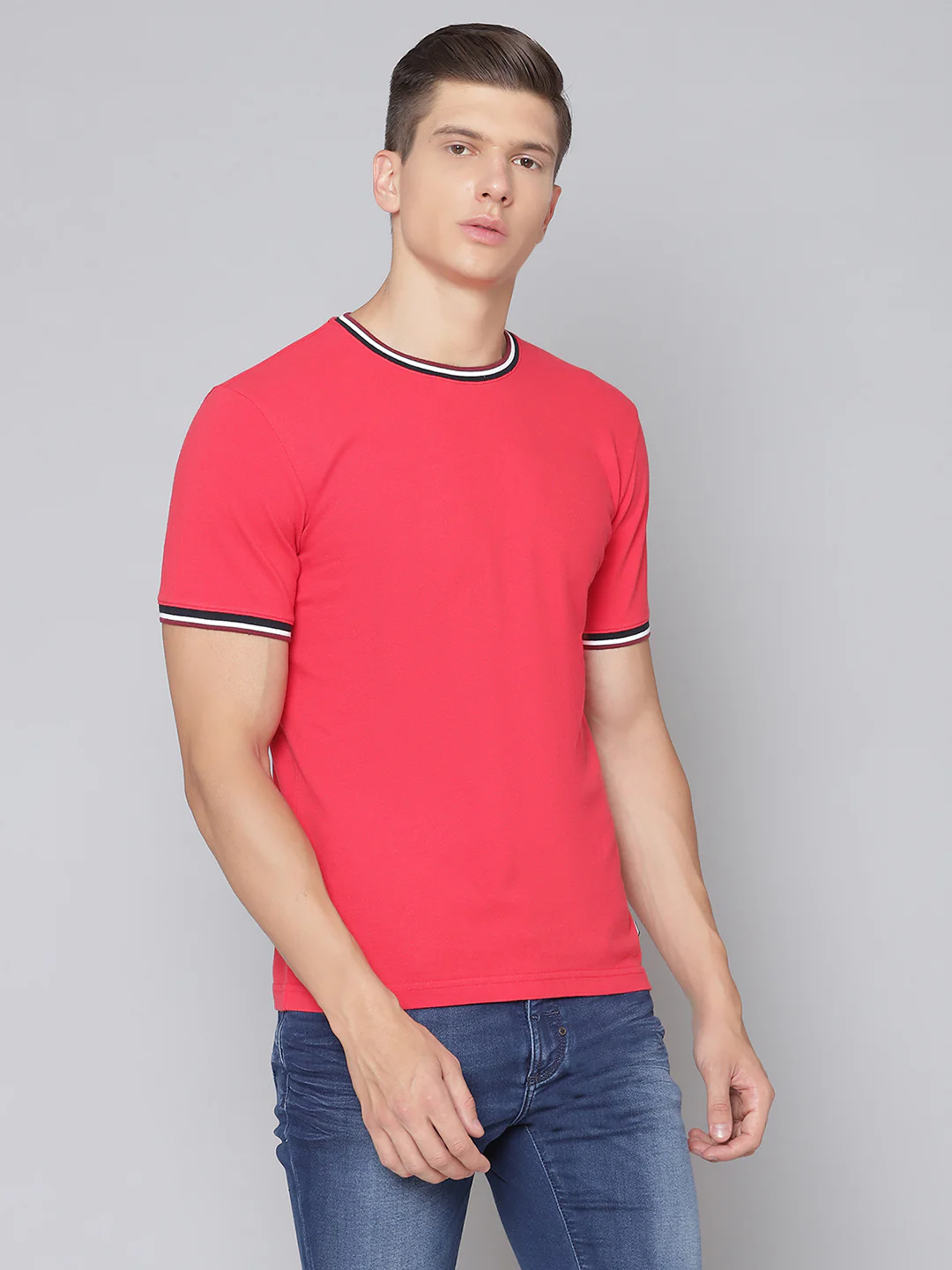 Lindbergh Men Red Solid Polo TShirt - Image 4