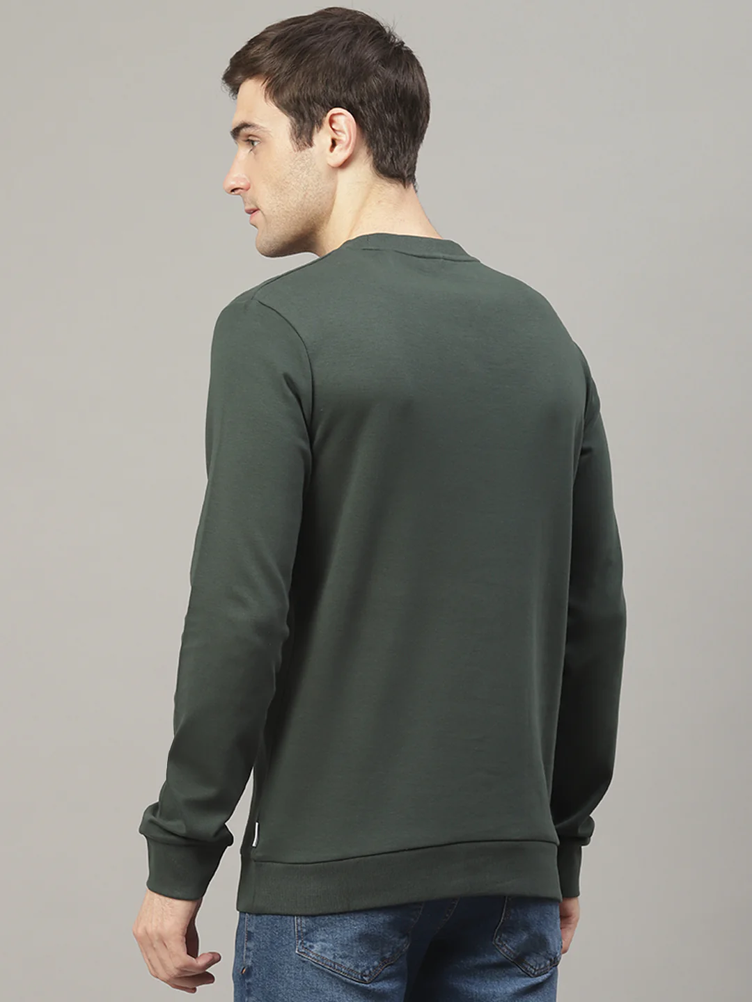 Lindbergh Men Green Printed Round Neck Sweatshirt - Image 4