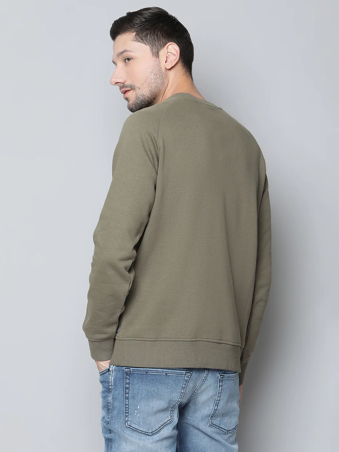Lindbergh Men Green Checked Round Neck Sweatshirt - Image 2