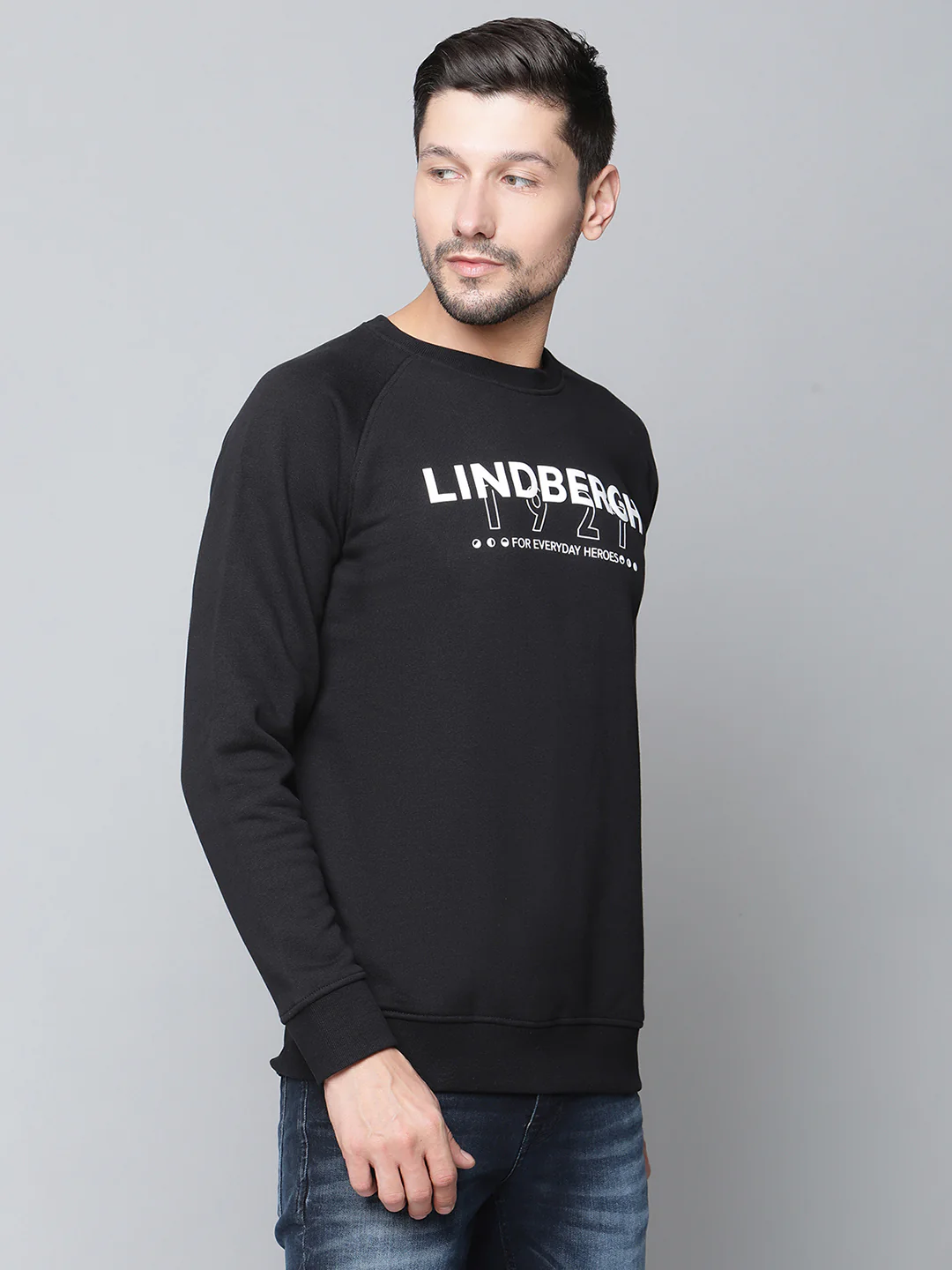 Lindbergh Men Black Checked Round Neck Sweatshirt - Image 4
