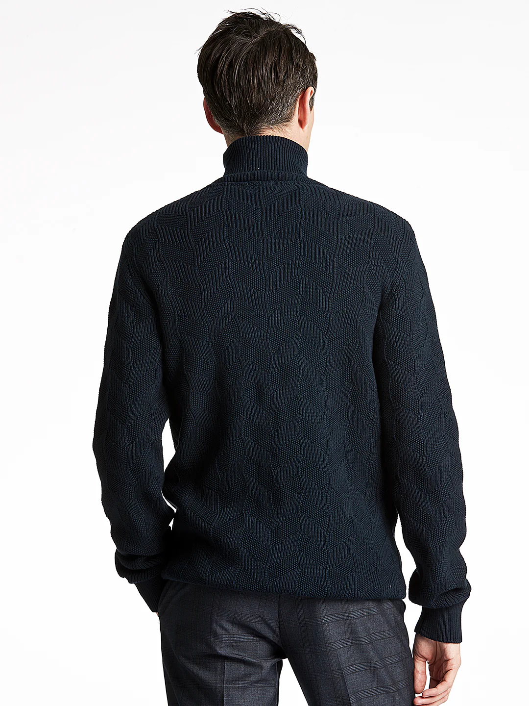 Lindbergh Men Navy Blue Solid Sweater - Image 2