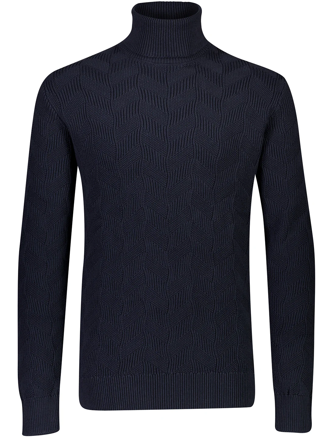 Lindbergh Men Navy Blue Solid Sweater - Image 4