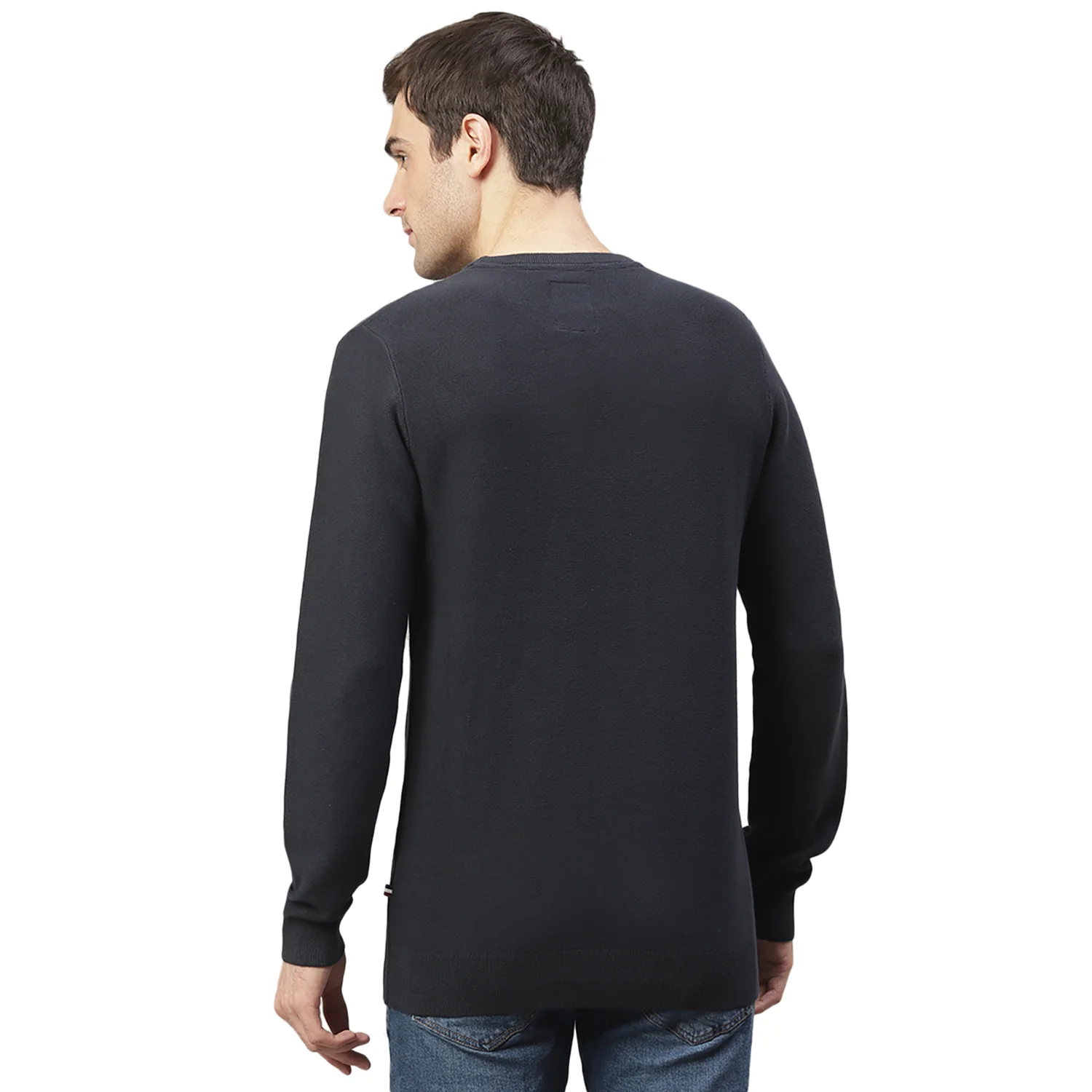Lindbergh Men Navy Printed Round Neck Sweater - Image 2