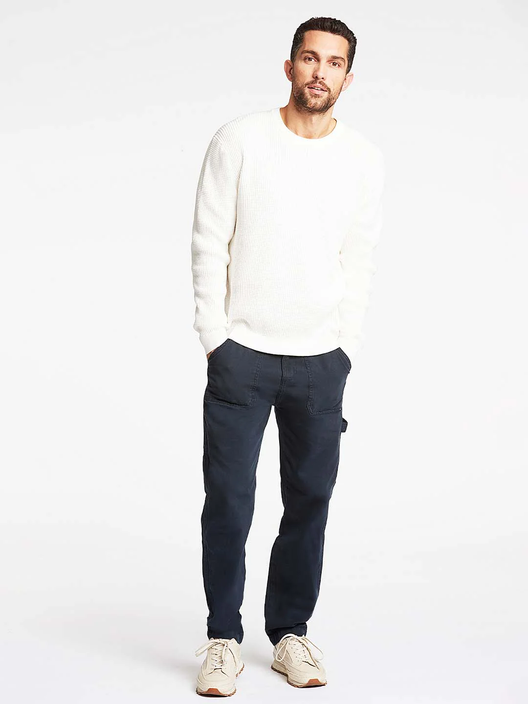 Lindbergh Men Off White Solid Sweater - Image 3