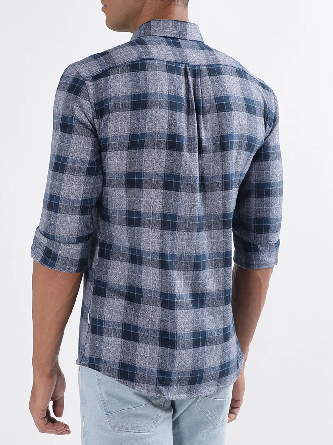 Lindbergh Blue Checked Slim Fit Shirt - Image 3