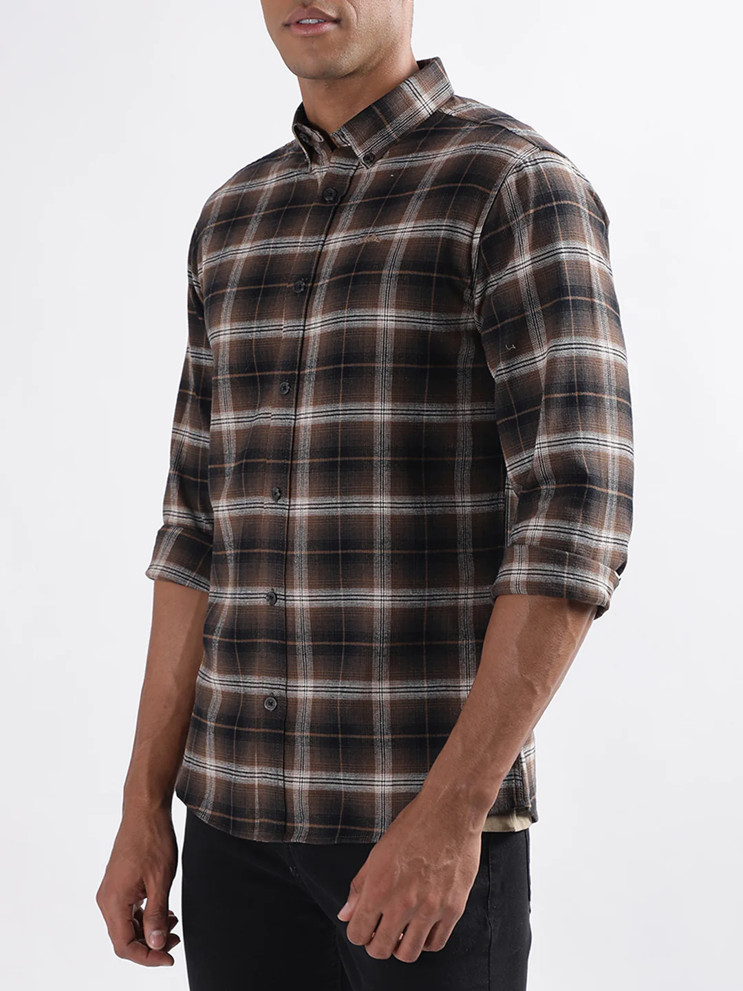 Lindbergh Brown Checked Relaxed Fit Shirt - Image 2