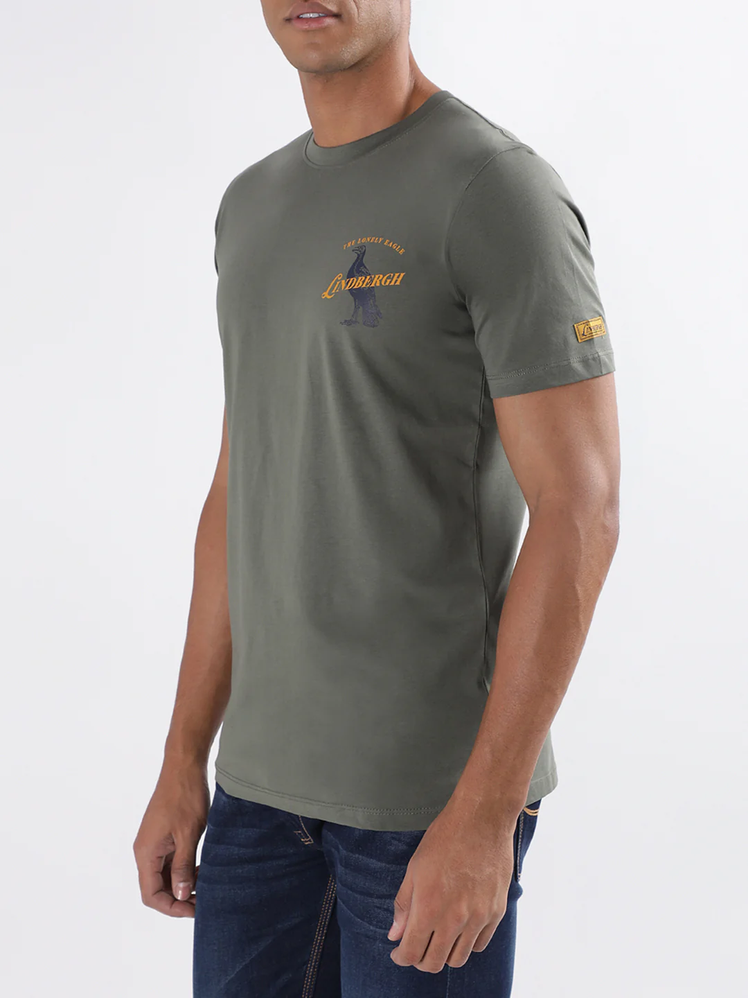 Lindbergh Olive Logo Relaxed Fit Tshirt - Image 2