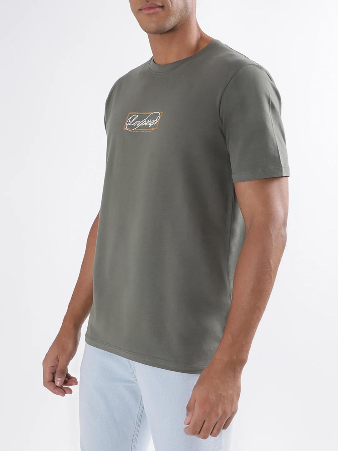 Lindbergh Olive Logo Relaxed Fit Tshirt - Image 2