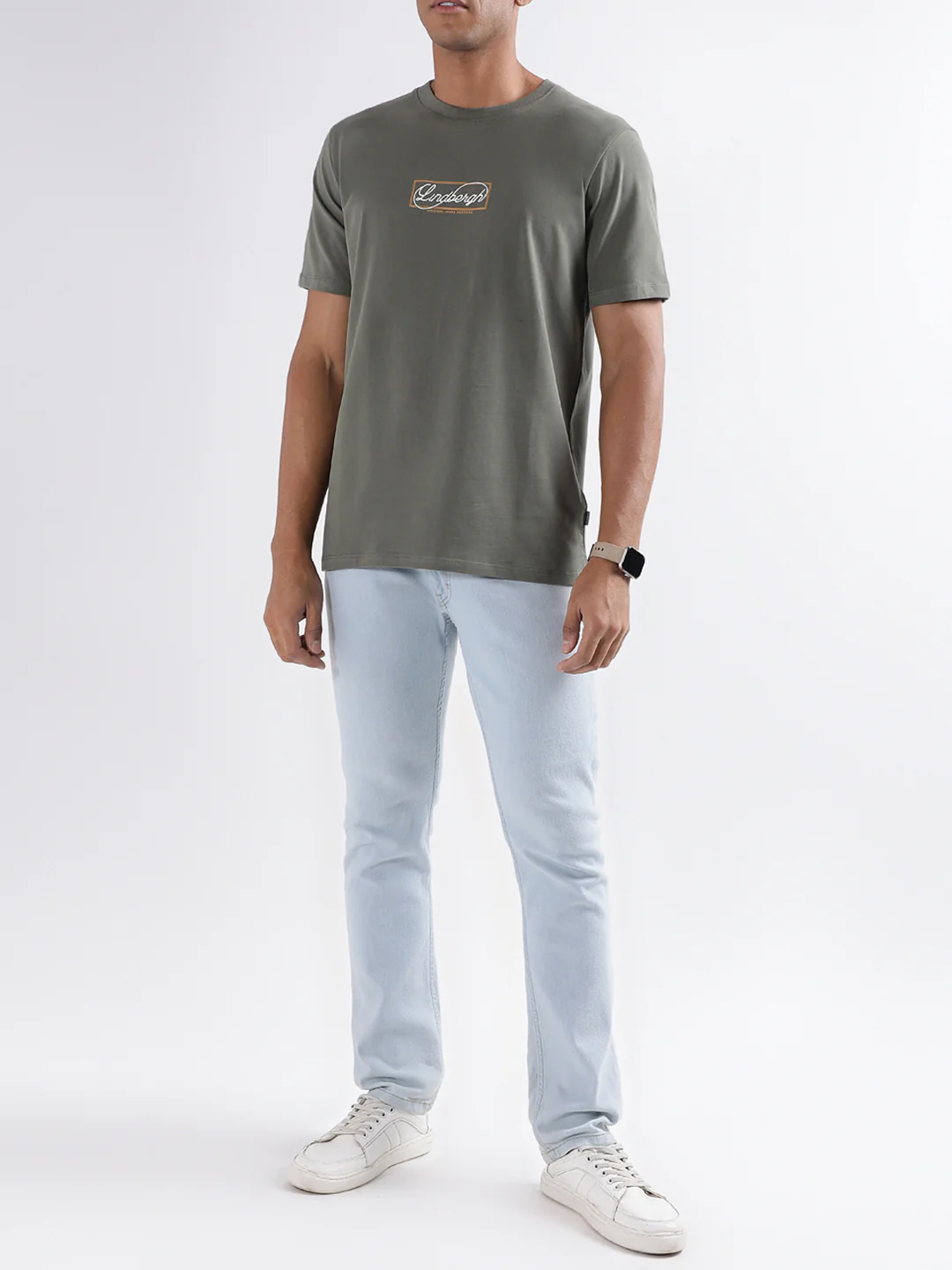 Lindbergh Olive Logo Relaxed Fit Tshirt - Image 4