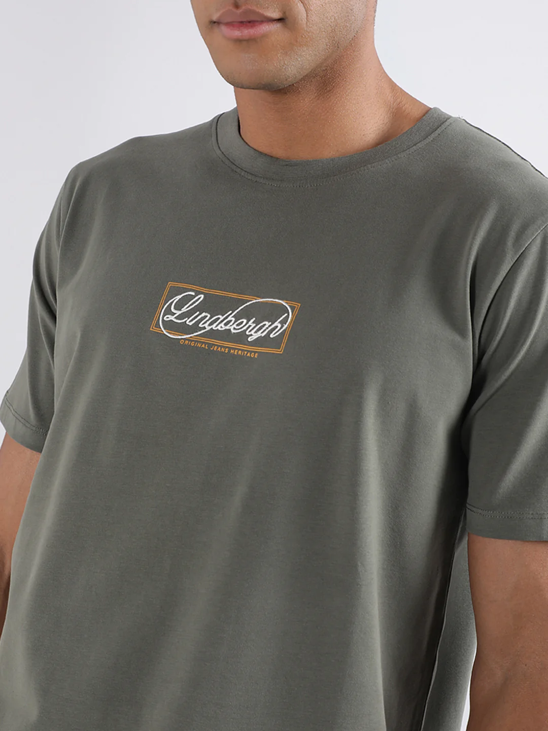 Lindbergh Olive Logo Relaxed Fit Tshirt - Image 6