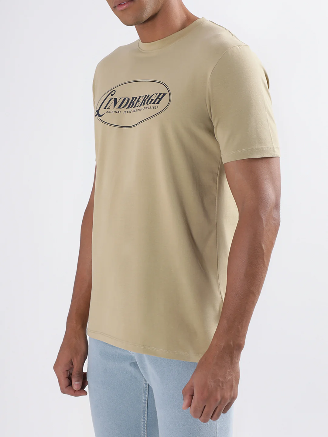 Lindbergh Beige Logo Relaxed Fit Tshirt - Image 2