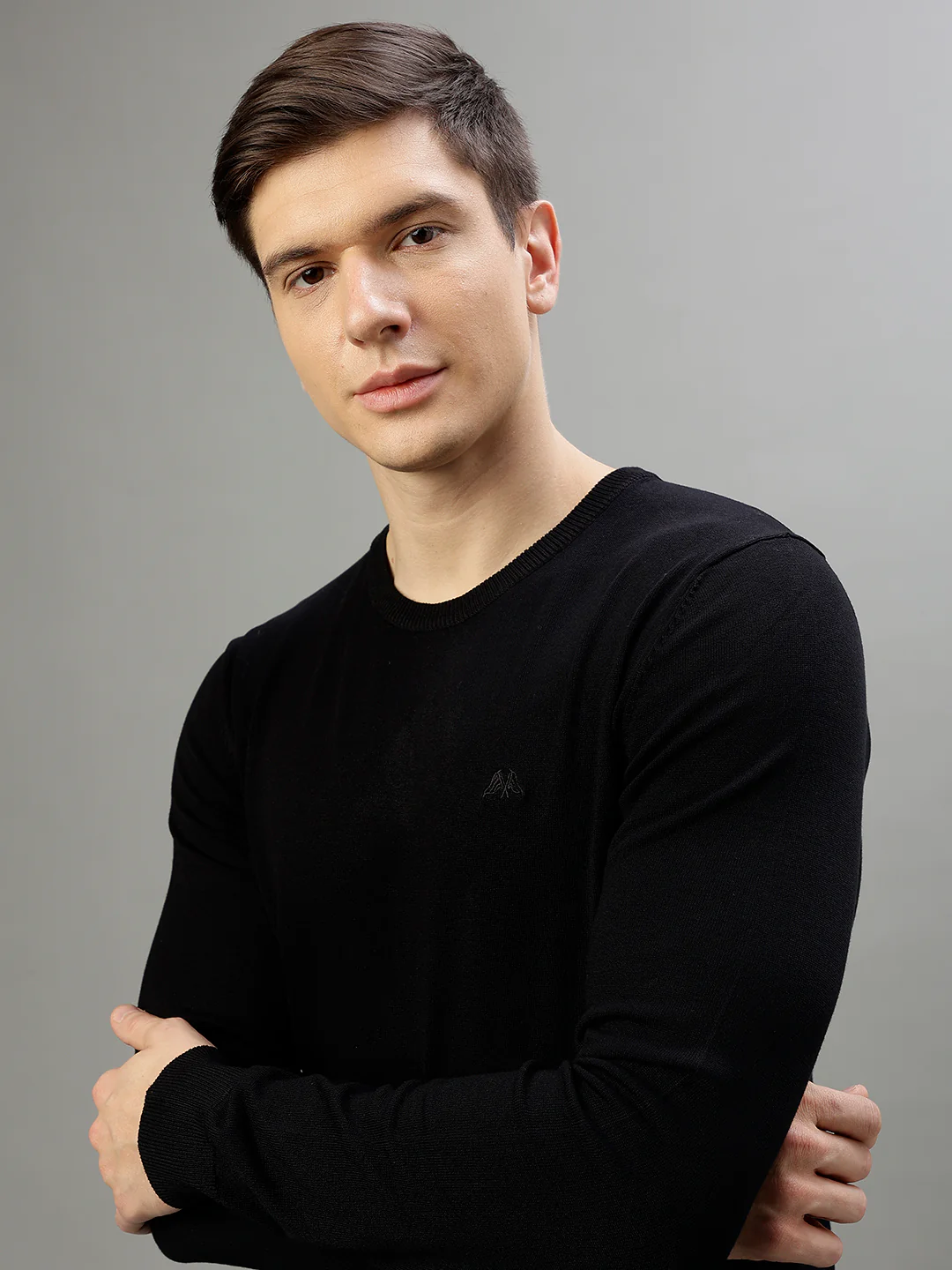 Lindbergh Men Solid Round Neck Full Sleeves Sweater - Image 6