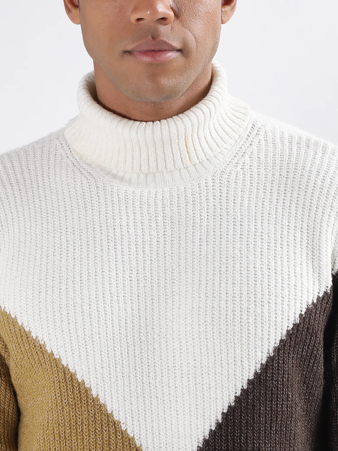 Lindbergh Men Colour Blocked Full Sleeves Turtle Neck Sweater - Image 6