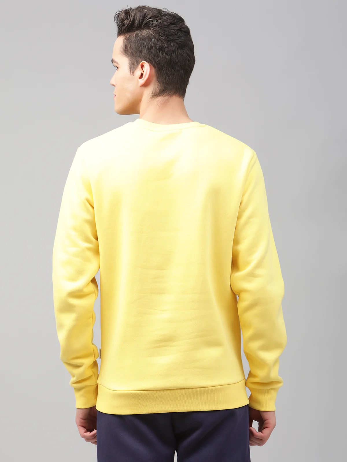 Lindbergh Men Yellow Solid Round Neck Sweatshirt - Image 2