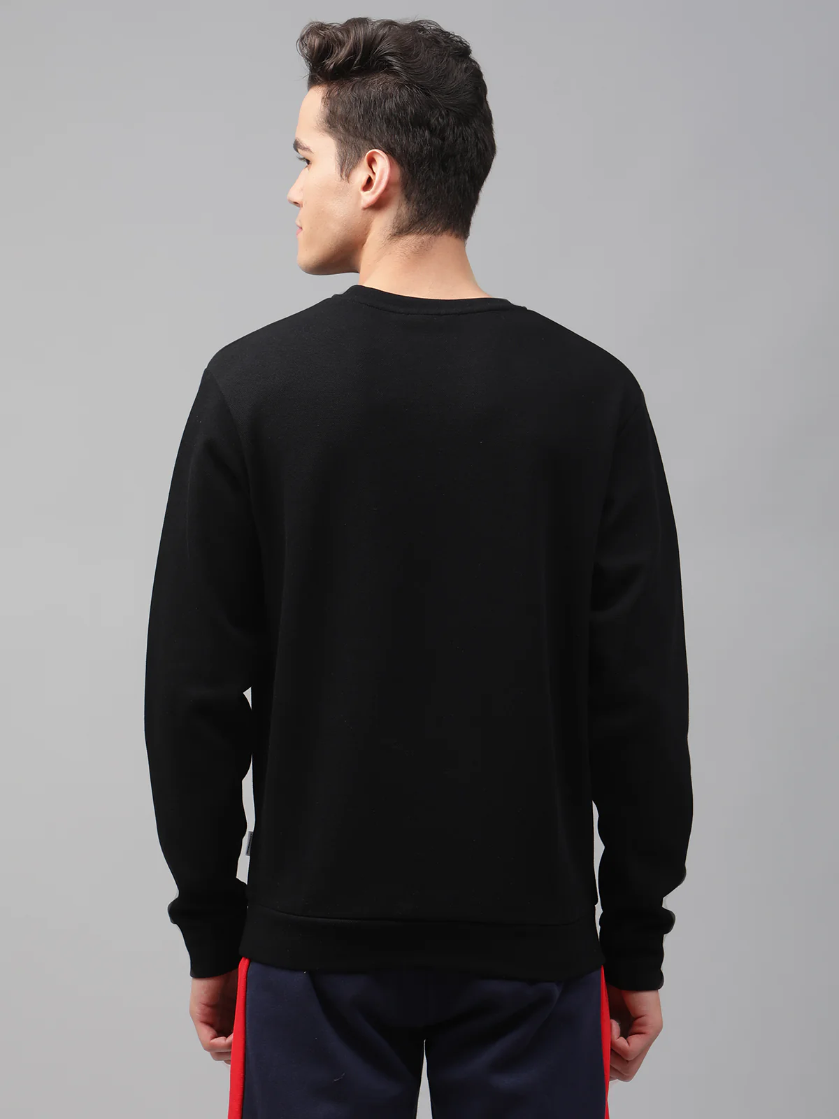 Lindbergh Men Black Solid Round Neck Sweatshirt - Image 2