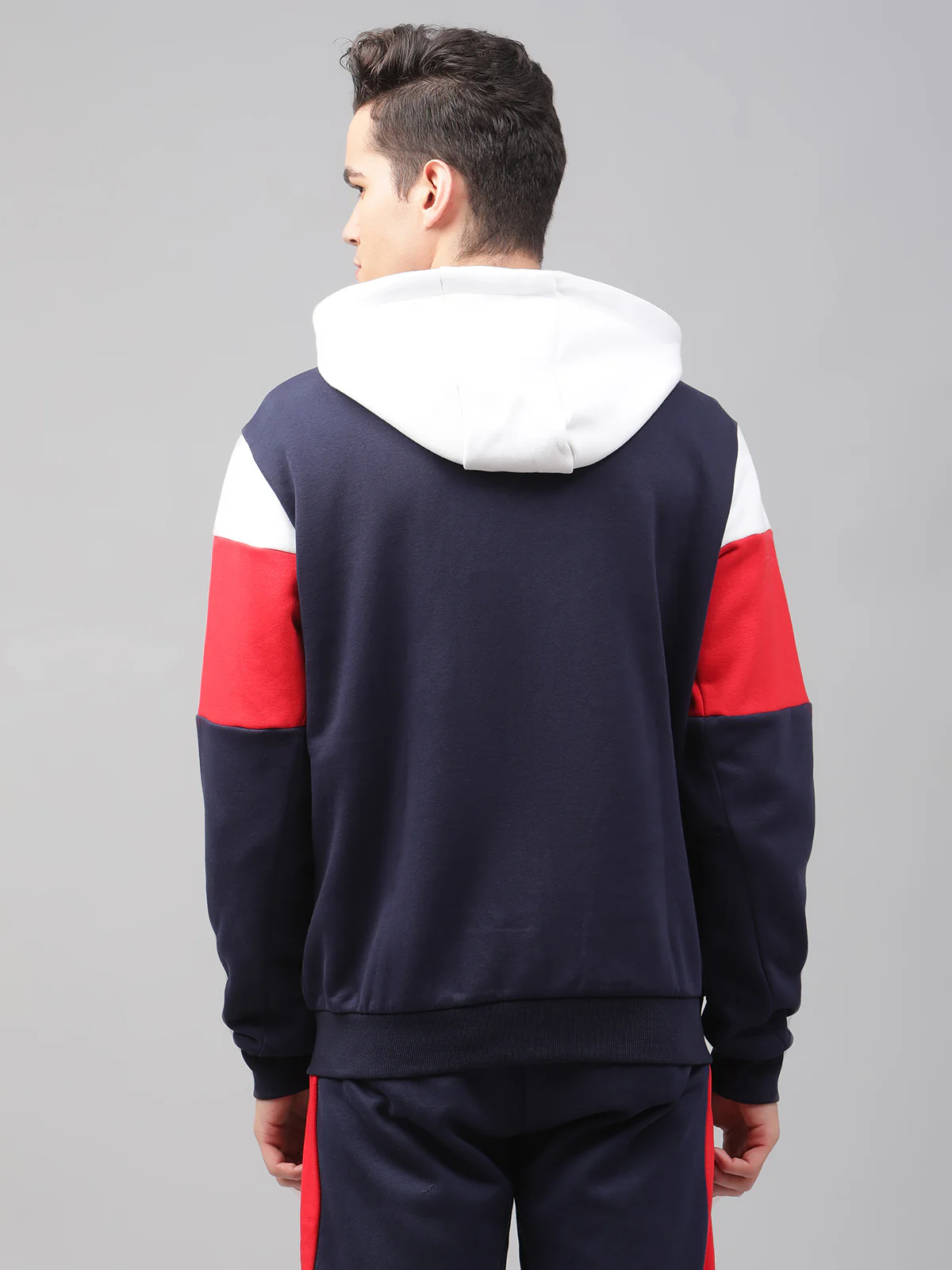Lindbergh Men Multi Colour blocked Hooded Full Sleeves Sweatshirt - Image 2