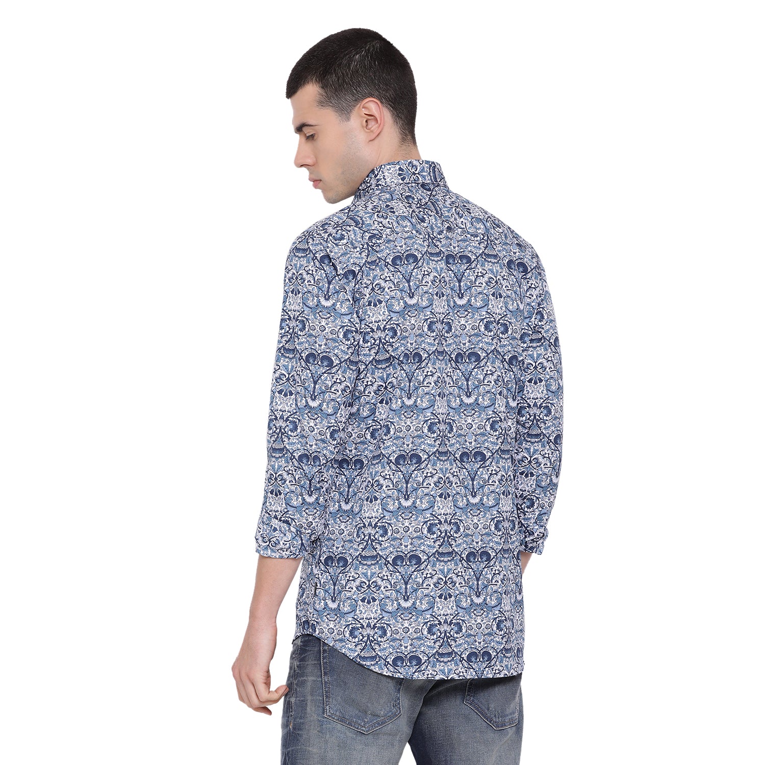 Matinique Men Blue Printed Collar Shirt - Image 2