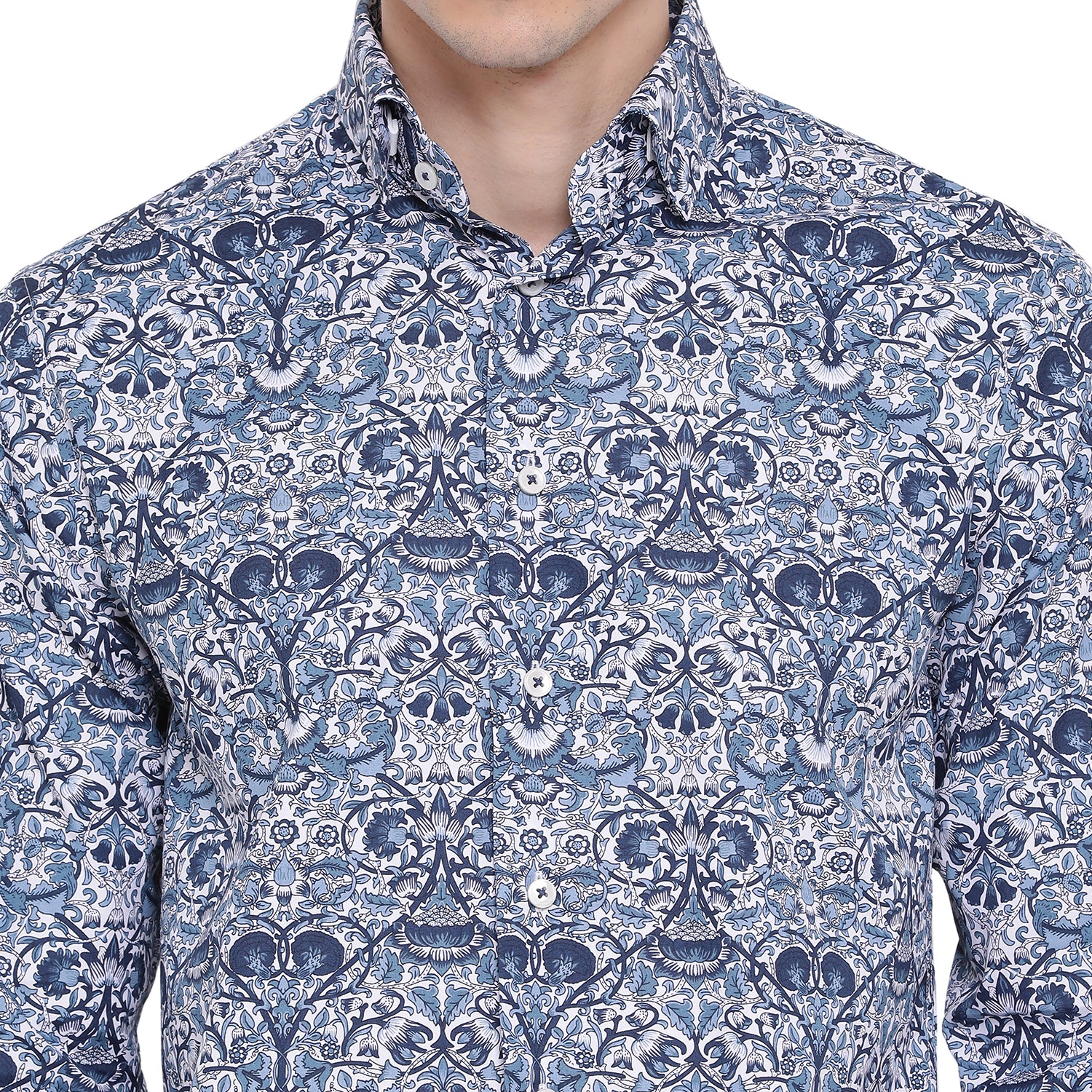 Matinique Men Blue Printed Collar Shirt - Image 4