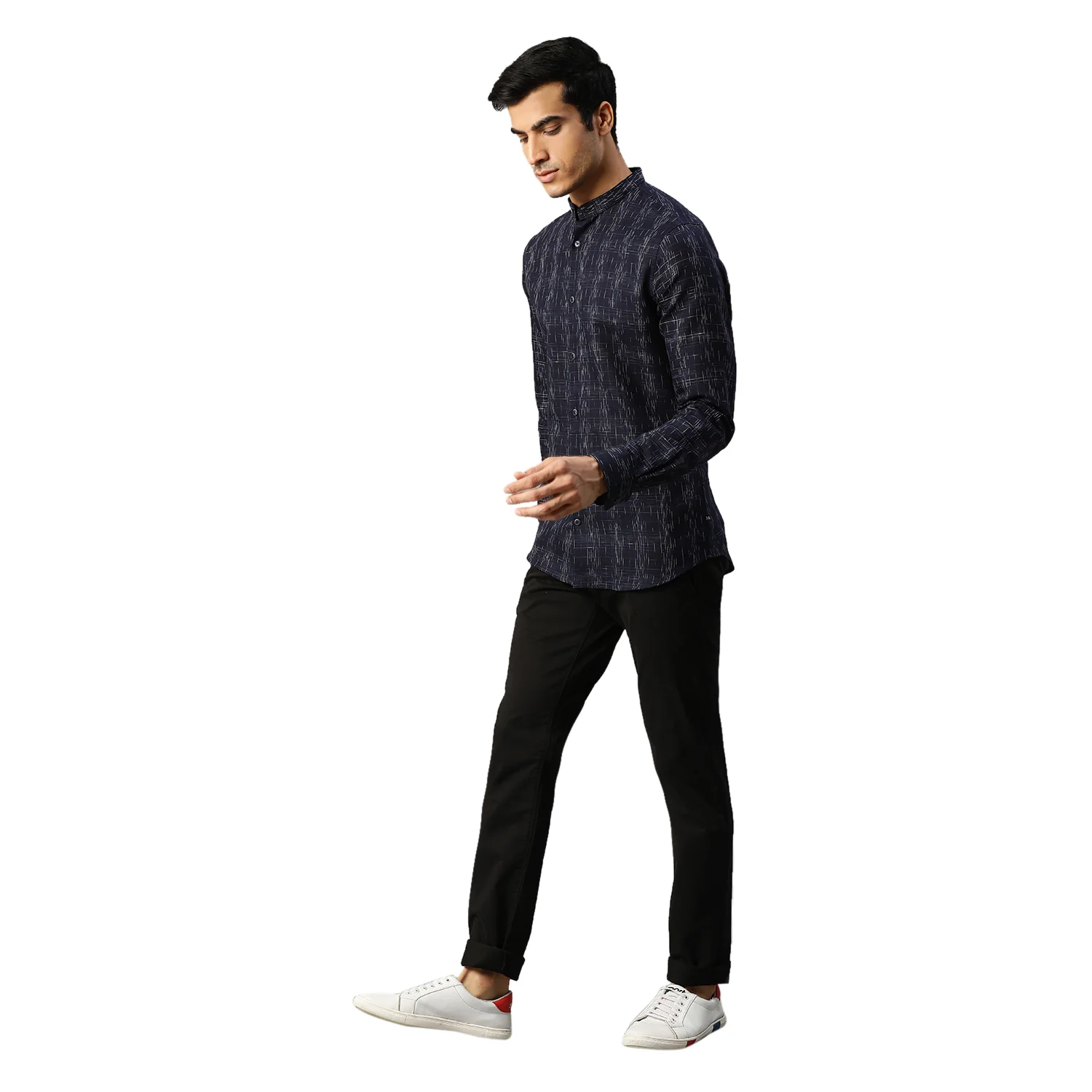 Matinique Men Navy Checked Collar Shirt - Image 4