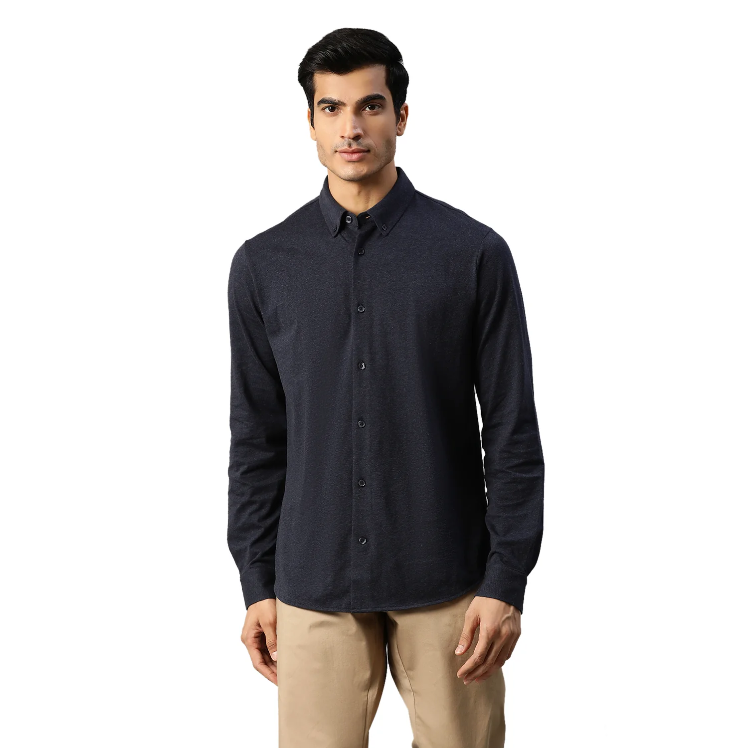 Matinique Men Navy Solid Collar Shirt - Image 5