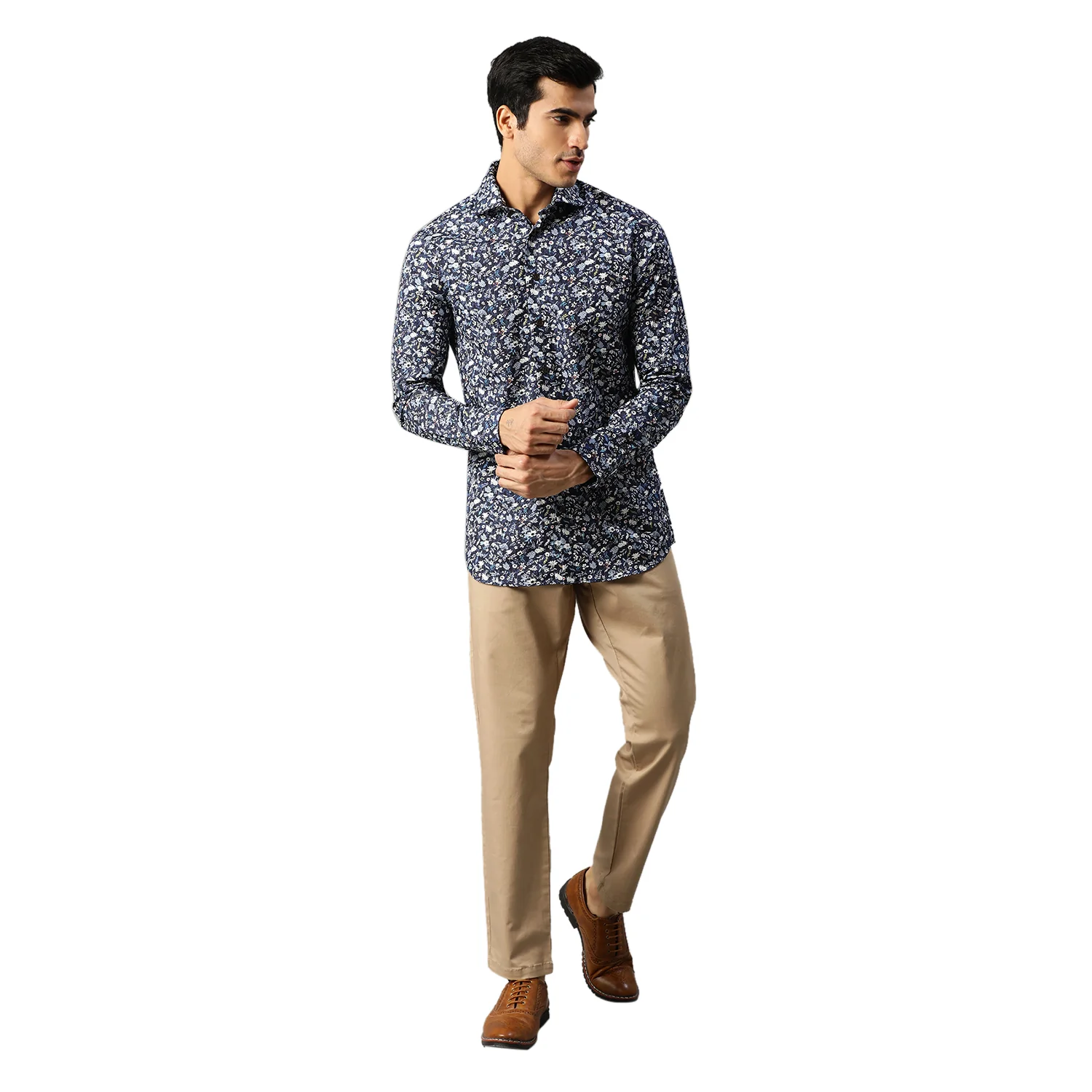 Matinique Men Navy Printed Collar Shirt - Image 4