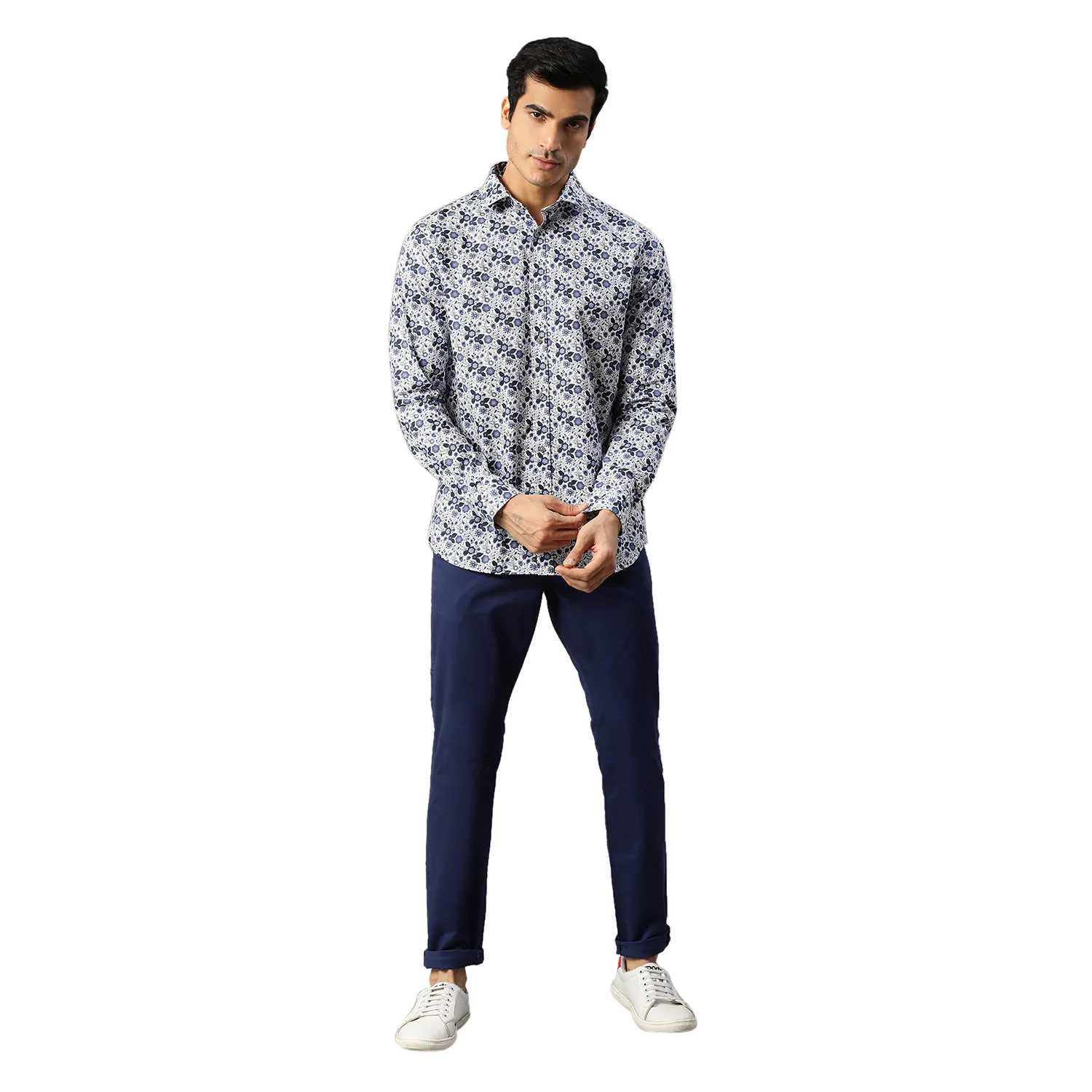 Matinique Men Navy Printed Collar Shirt - Image 3