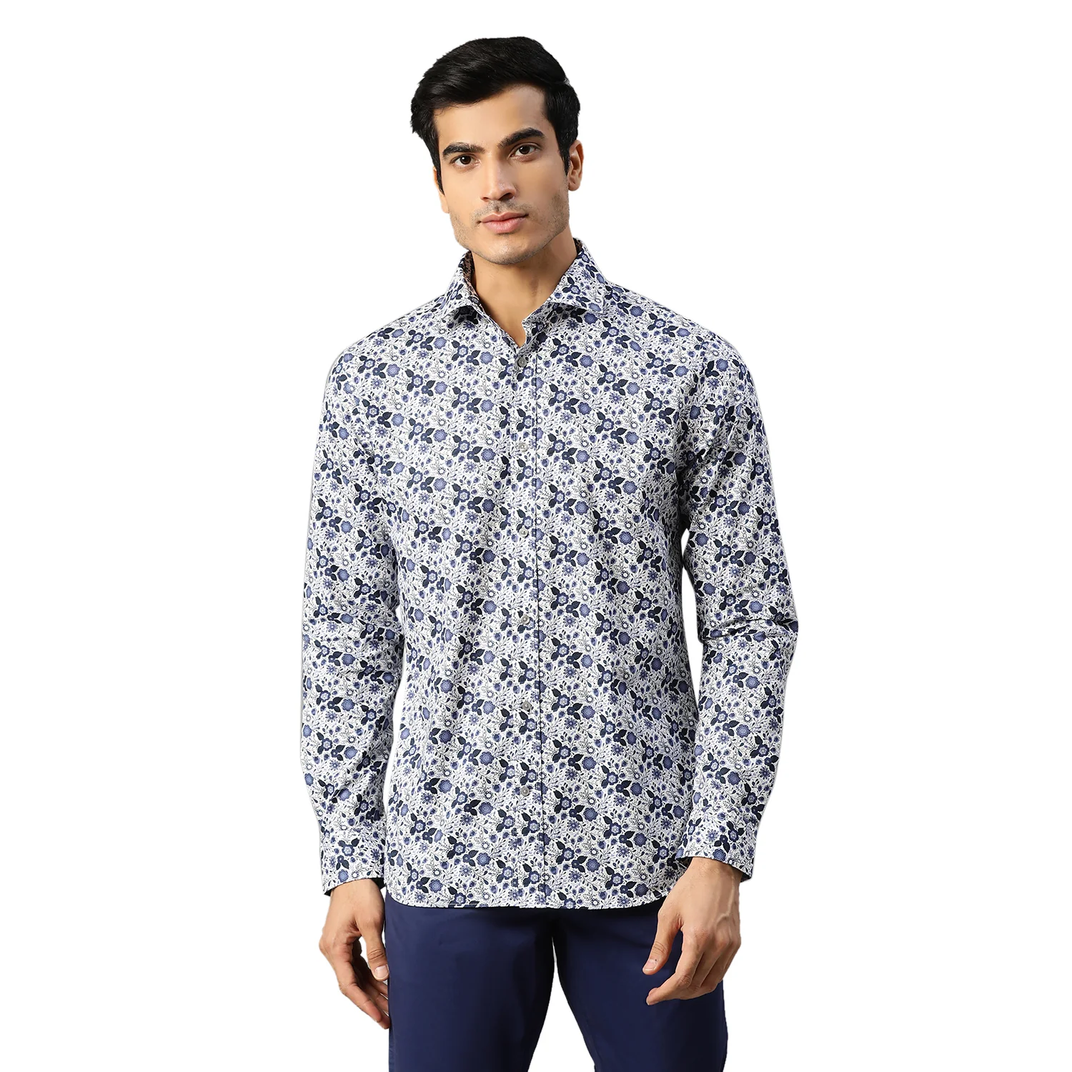 Matinique Men Navy Printed Collar Shirt - Image 5