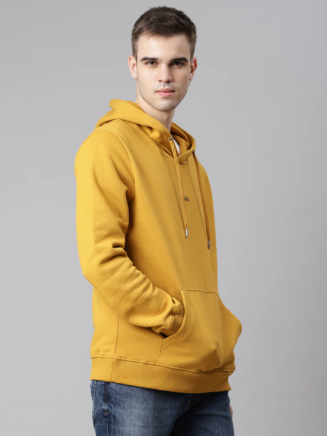 Matinique Men Yellow Solid Hooded Sweatshirt - Image 4