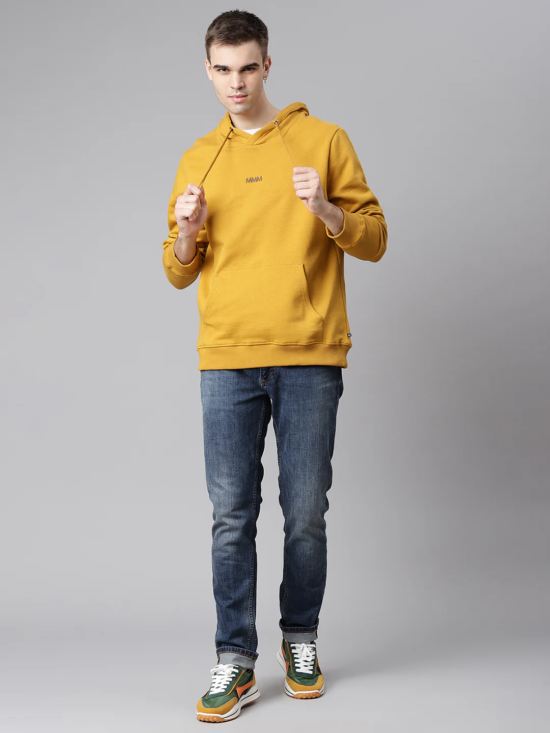 Matinique Men Yellow Solid Hooded Sweatshirt - Image 5