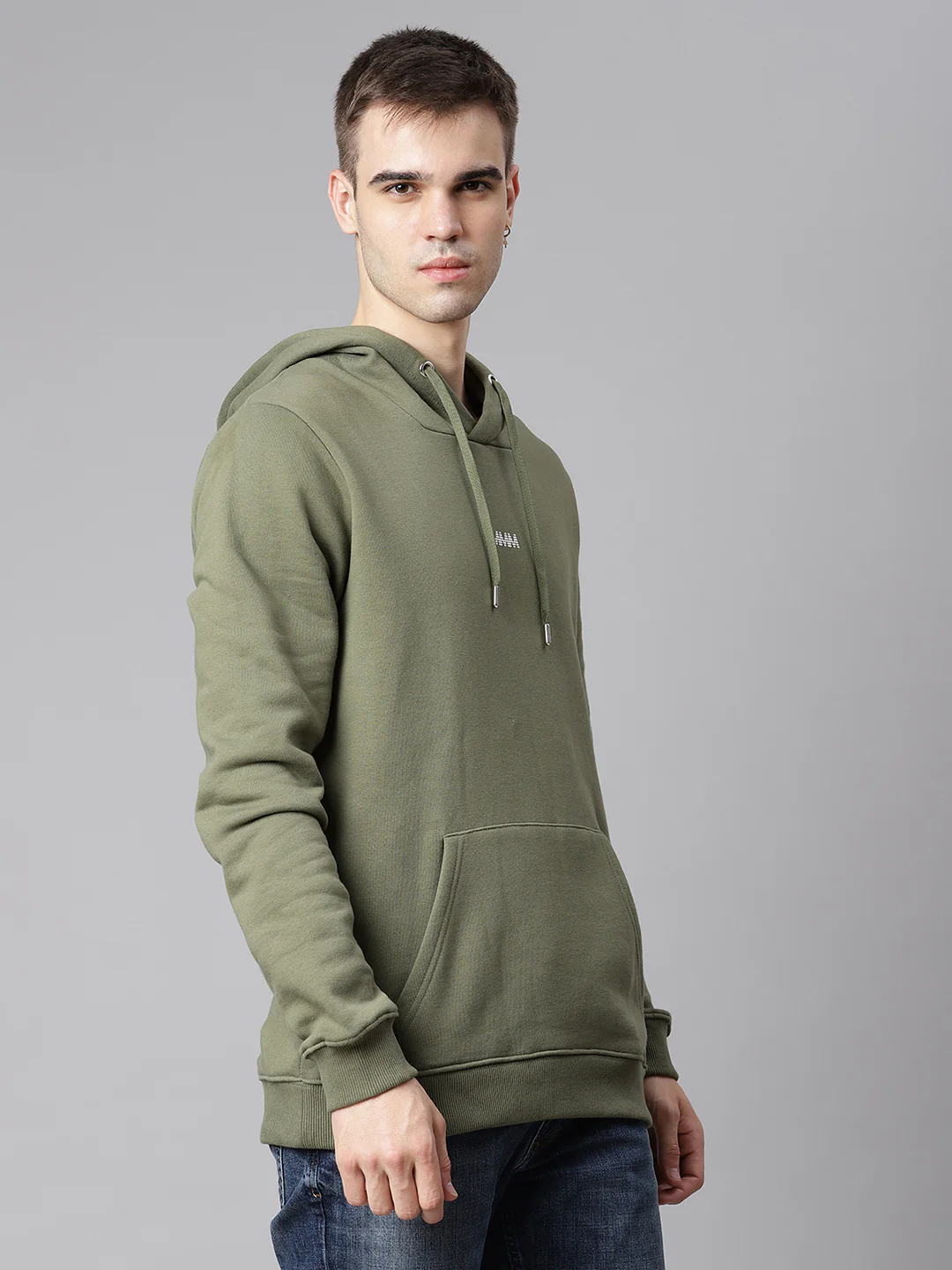 Matinique Men Olive Solid Hooded Sweatshirt - Image 4