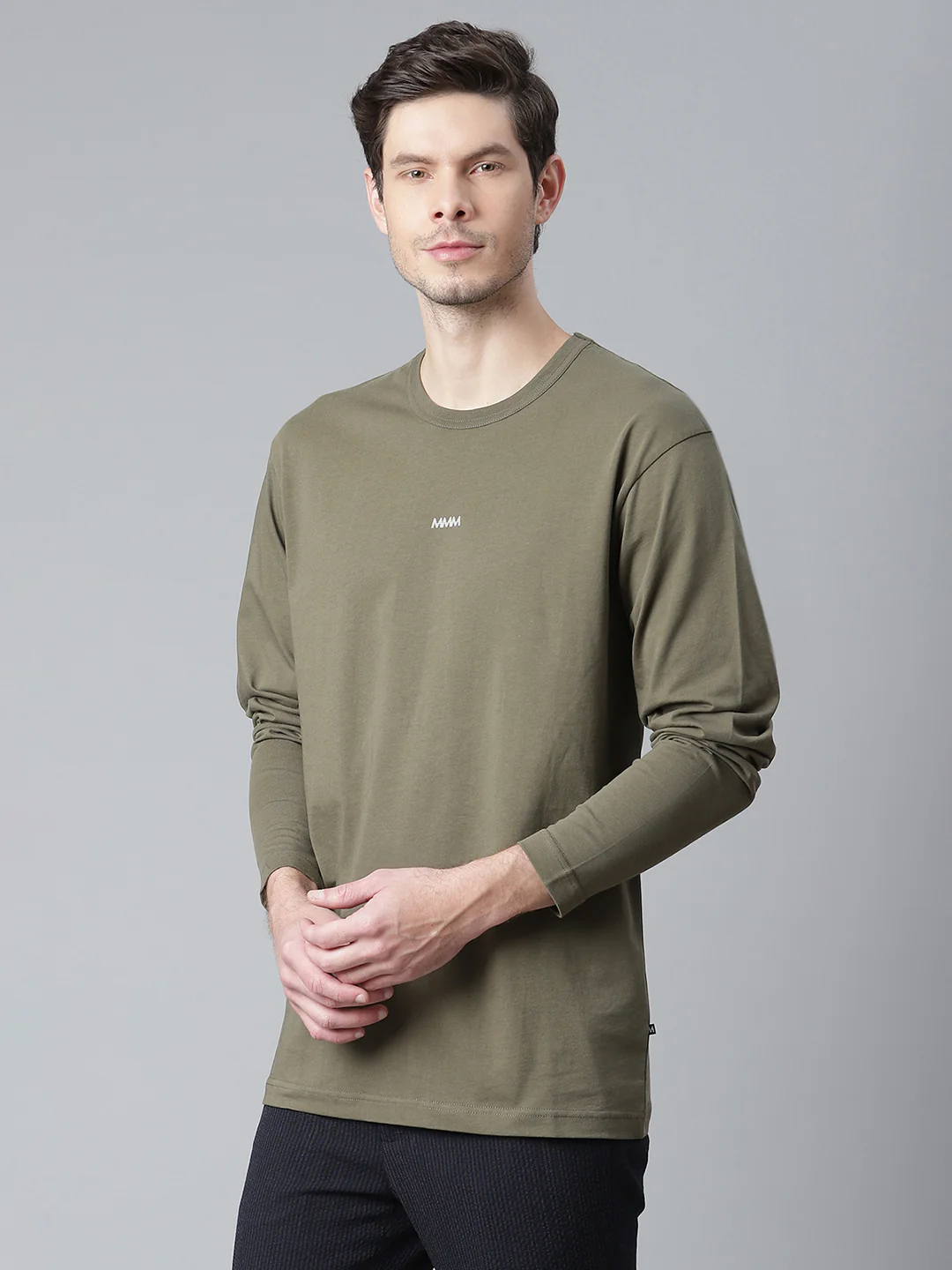 Matinique Men Olive Solid Round Neck TShirt - Image 3